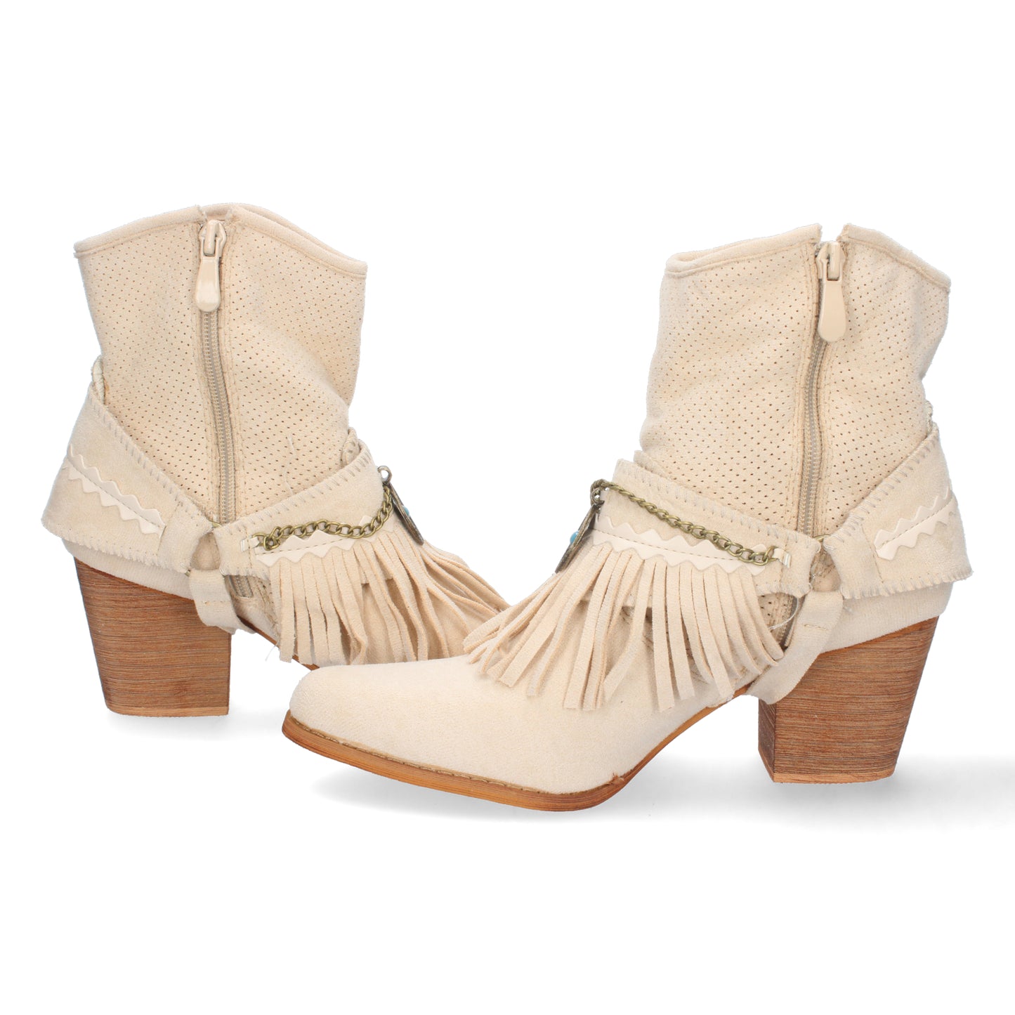 Botin de Tacón para Mujer  con Flecos  D