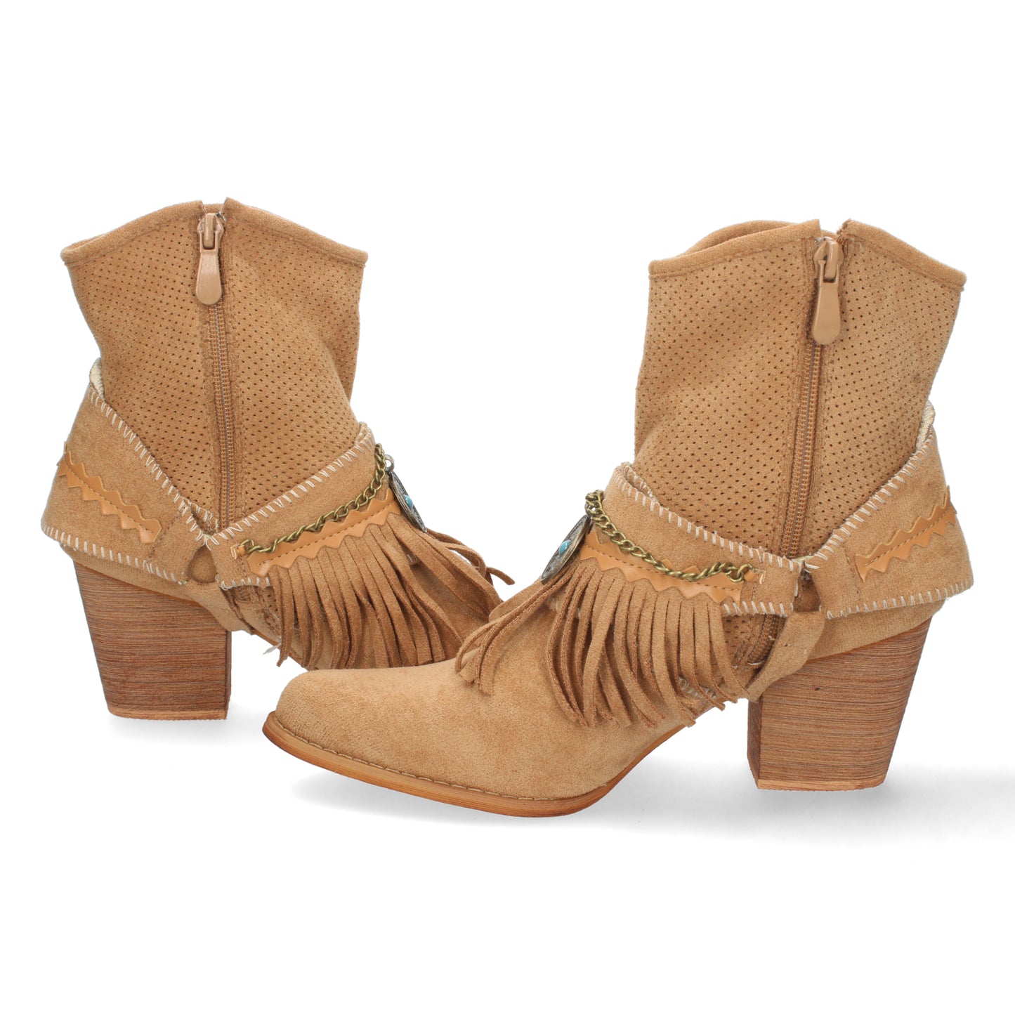 Botin de Tacón para Mujer  con Flecos  D