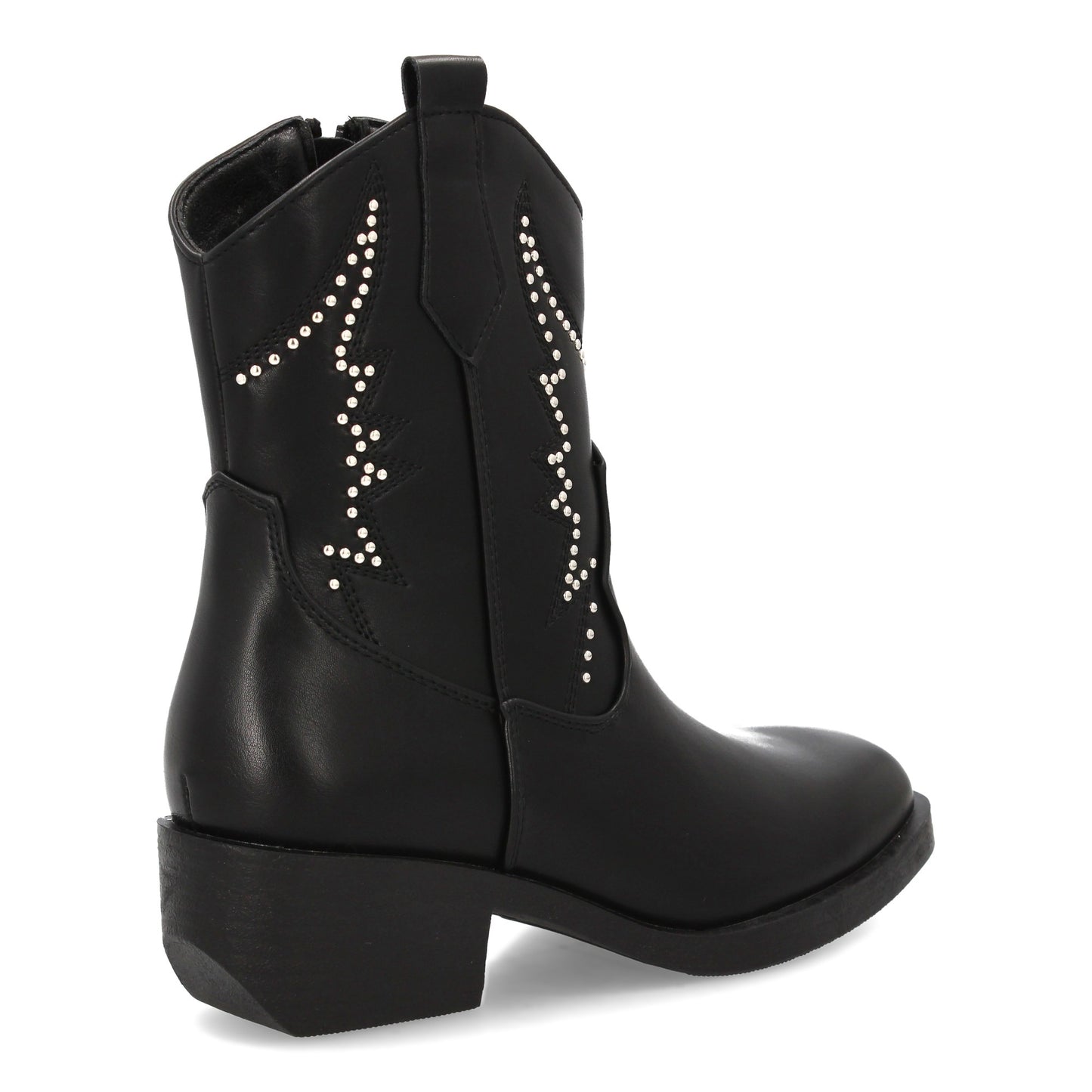 Bota cowboy para mujer con caña media adornada con tachuelas decorativas y costu