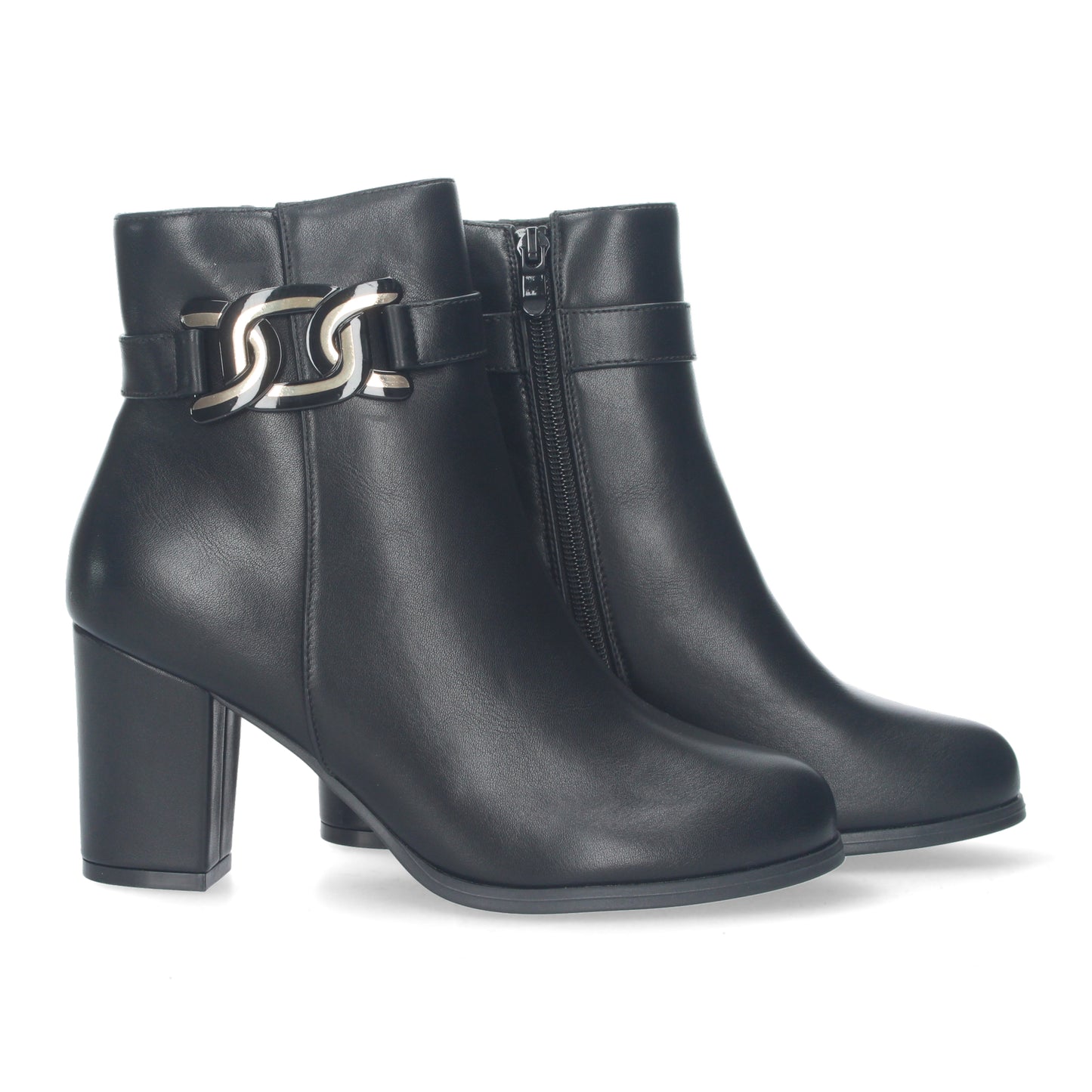 Botin de tacon para mujer detalle metal