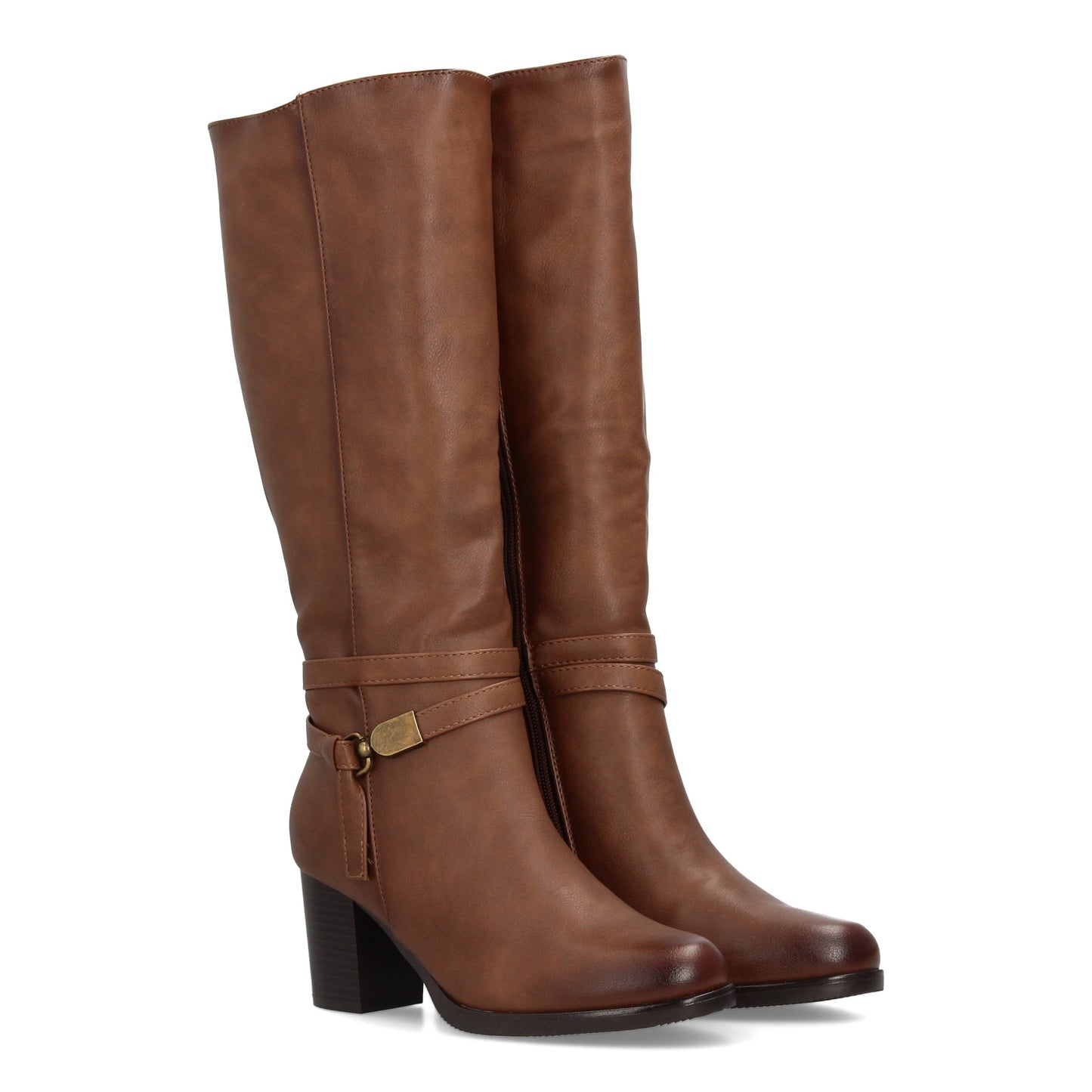 Bota alta de mujer con estampado liso. Cierre de cremallera  cierre lateral