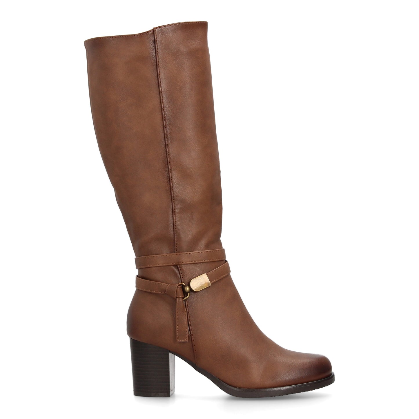 Bota alta de mujer con estampado liso. Cierre de cremallera  cierre lateral