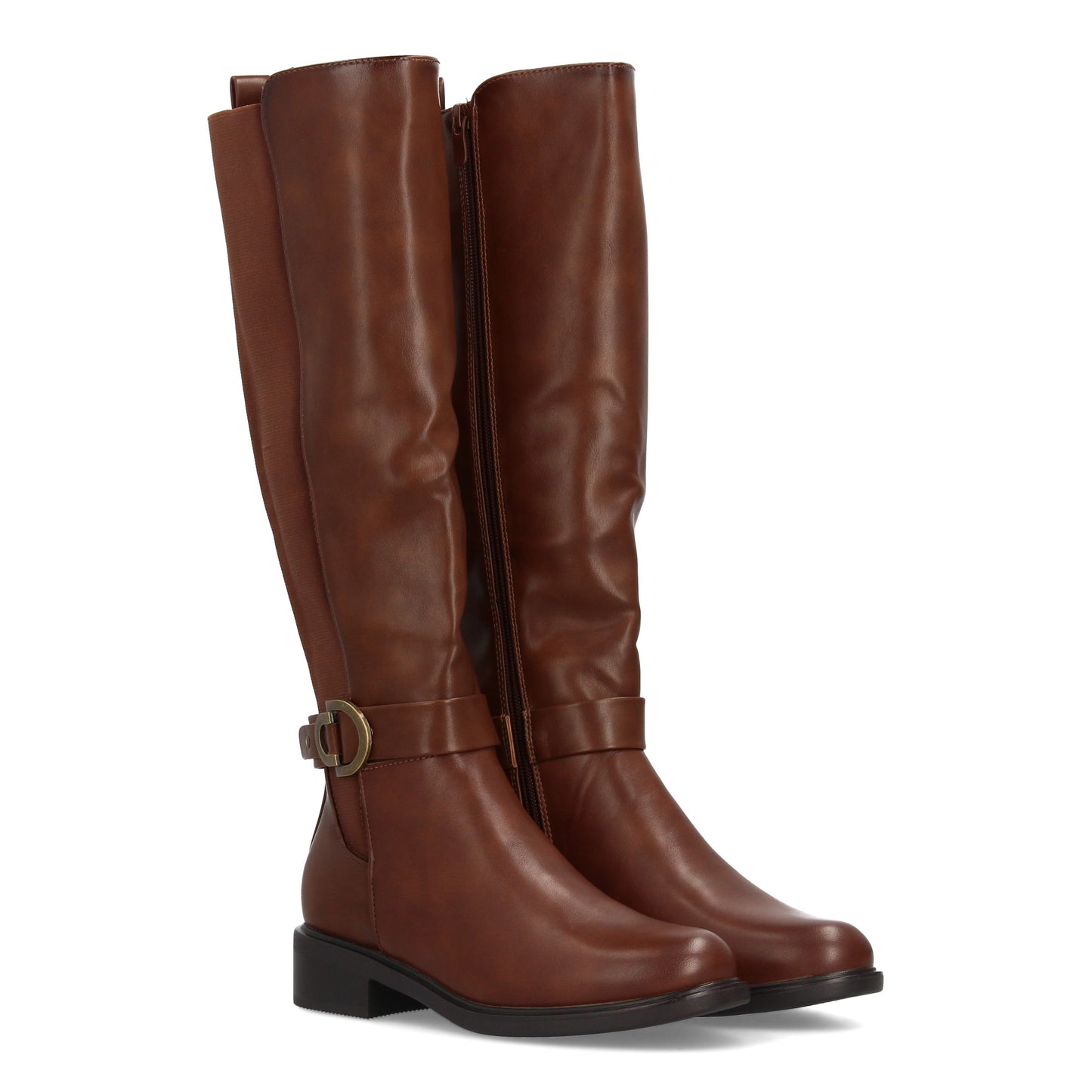 Bota alta de mujer con caña lisa para mujer. Cierre de cremallera  suela pl