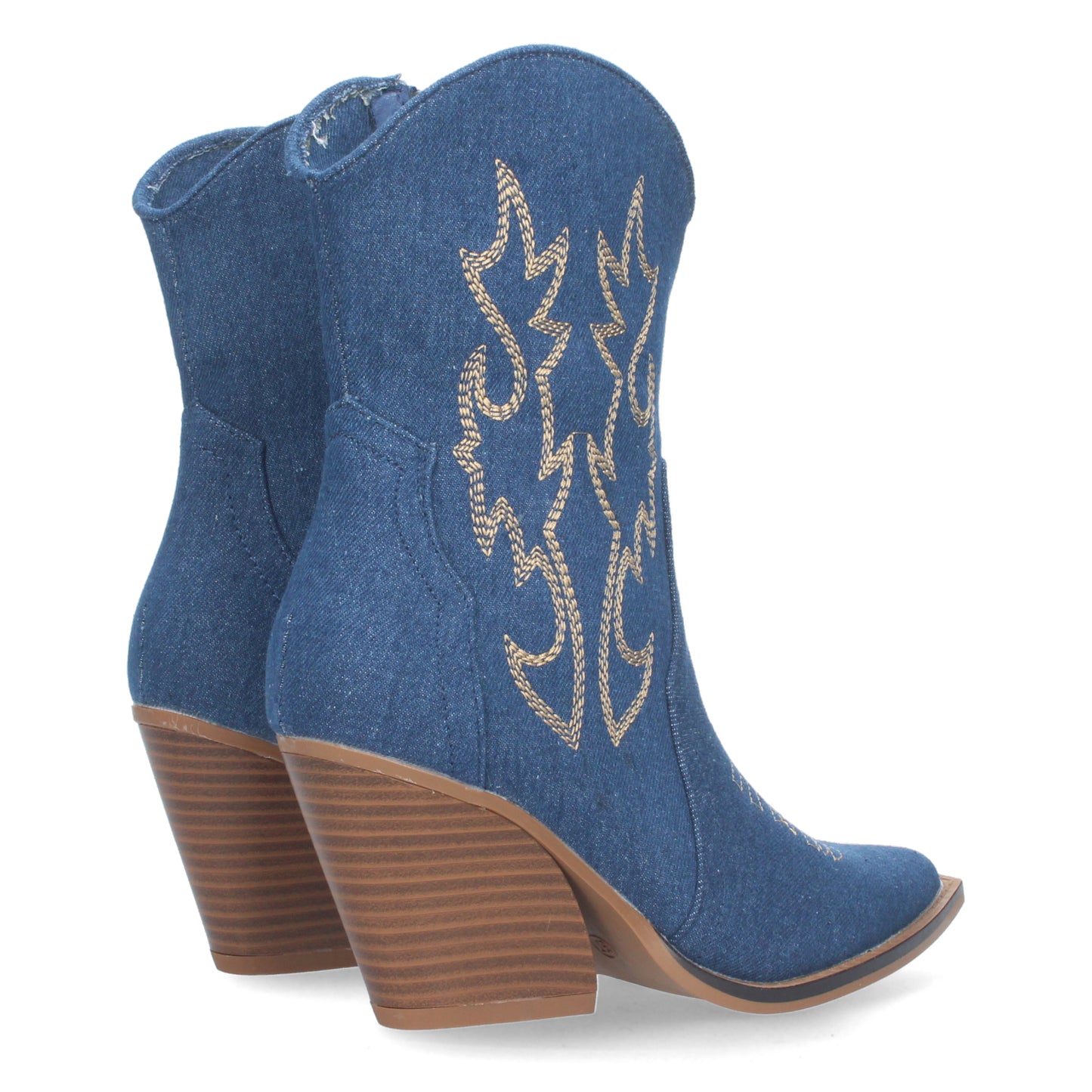 Botín Campero con tacón  ´cómodos  Diseño con Bordado en caña y Empeine y Cierre