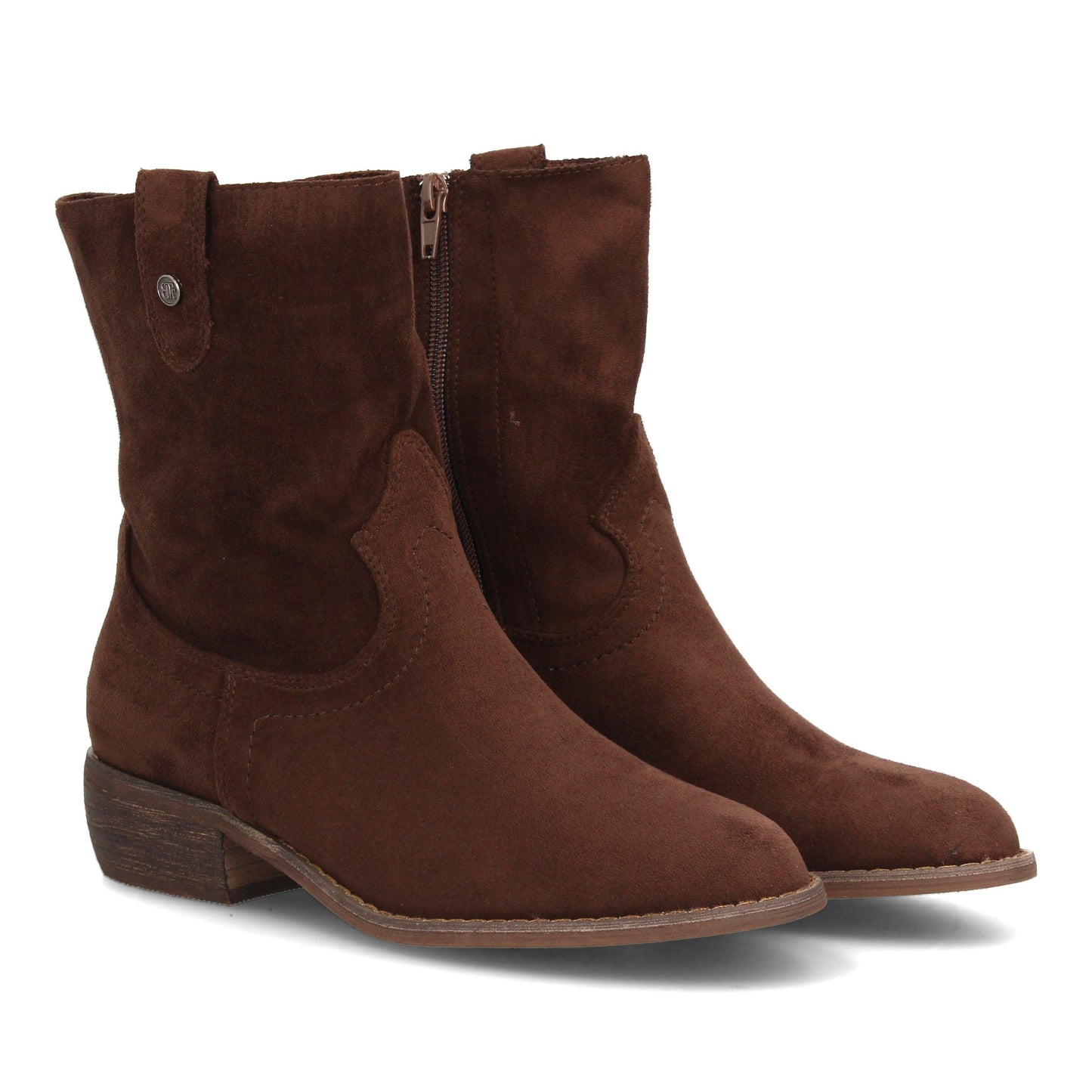 Botin de Tacon para Mujer  Comodos  con Punta Redonda  y Cierre de Cremalle