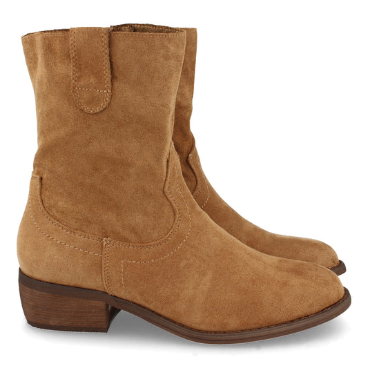 Botin de Tacon para Mujer  Comodos  con Punta Redonda  y Cierre de Cremalle