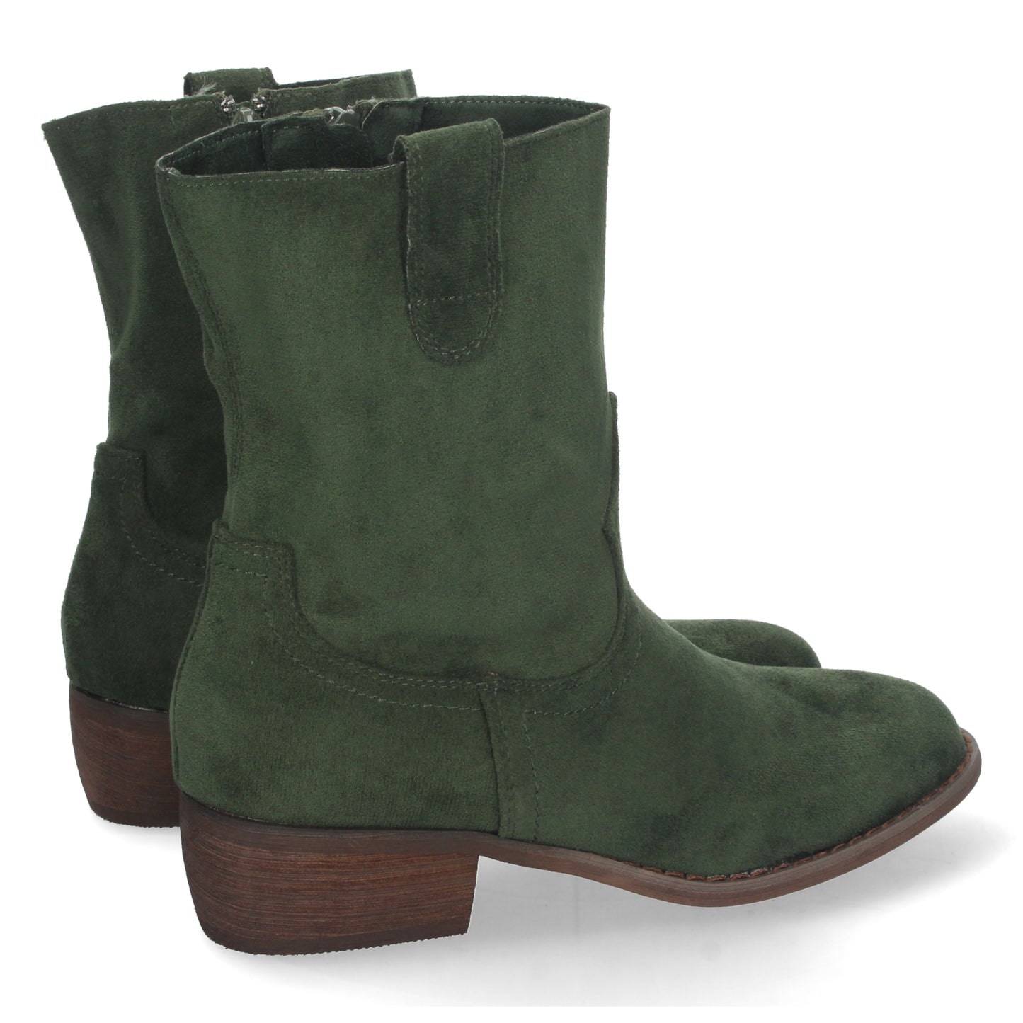 Botin de Tacon para Mujer  Comodos  con Punta Redonda  y Cierre de Cremalle