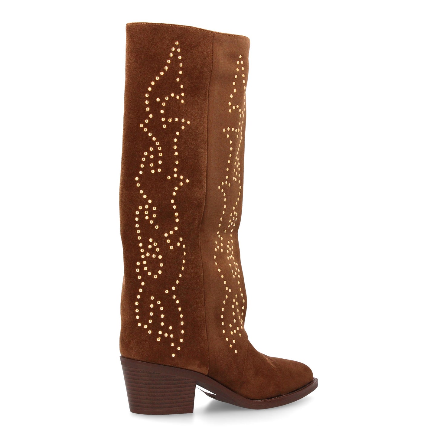 Bota alta cowboy con caña alta y tachuelas para mujer. tacón medio y ´cómodo. Es