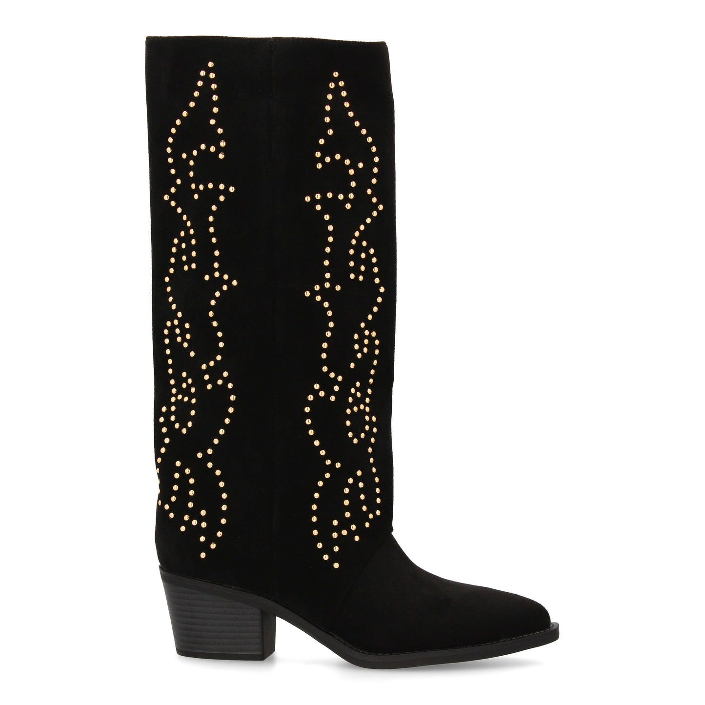 Bota alta cowboy con caña alta y tachuelas para mujer. tacón medio y ´cómodo. Es