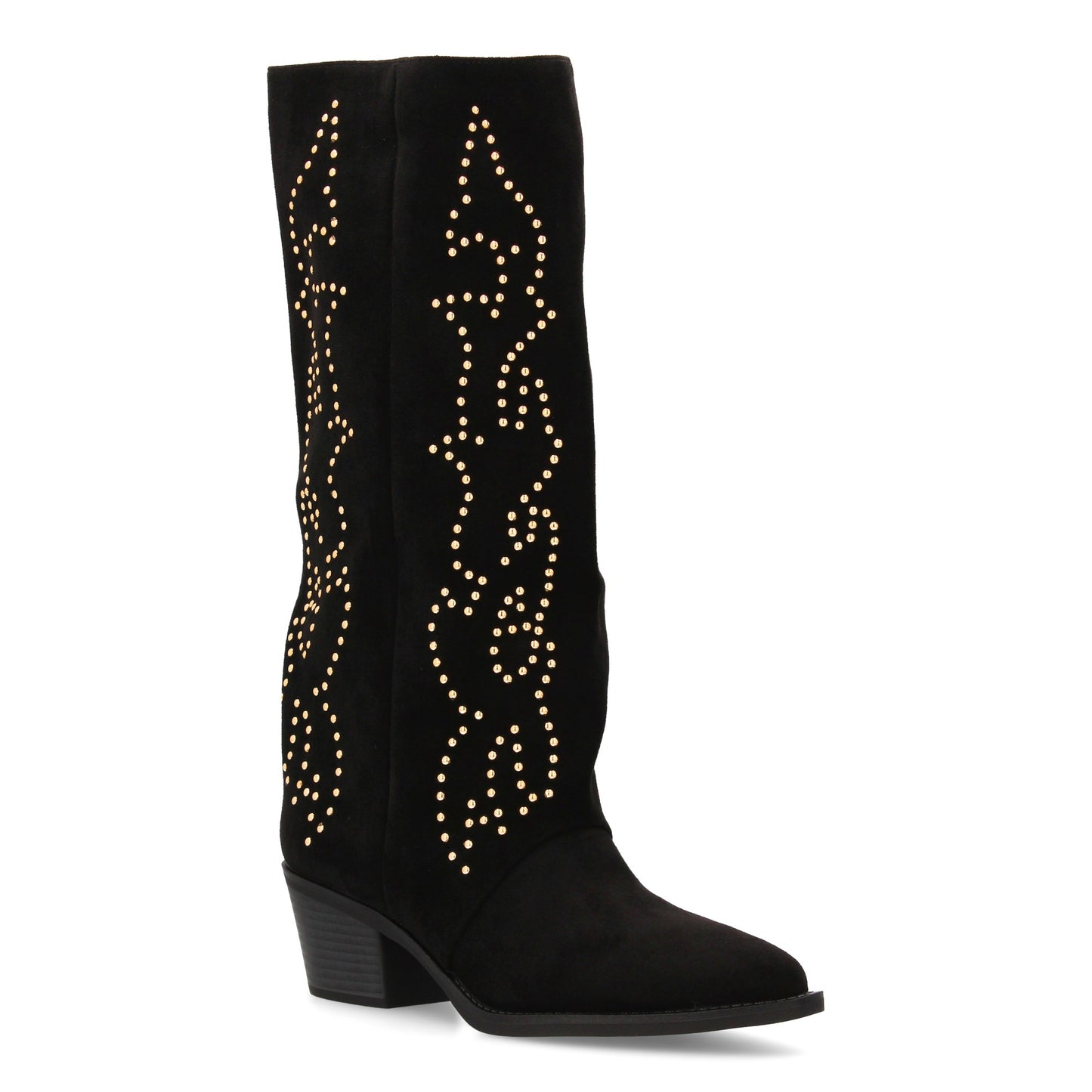 Bota alta cowboy con caña alta y tachuelas para mujer. tacón medio y ´cómodo. Es