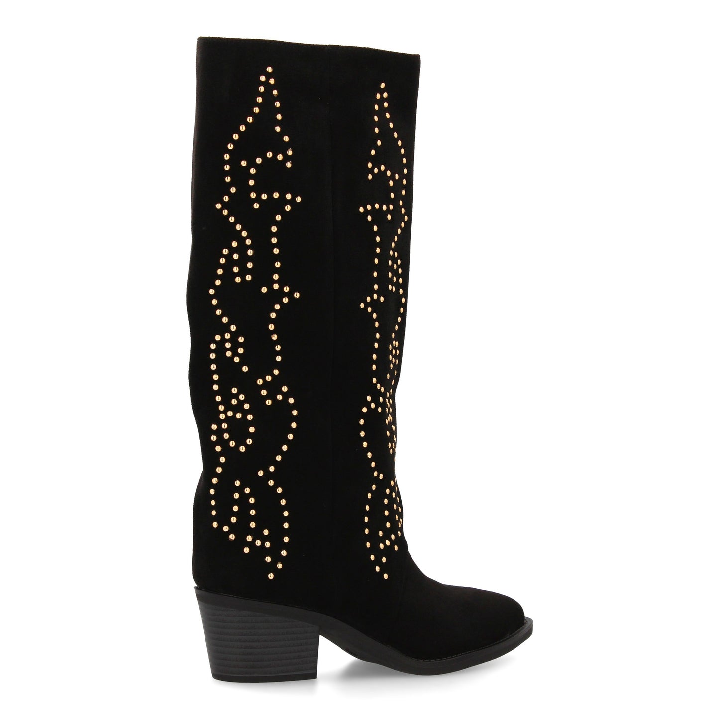 Bota alta cowboy con caña alta y tachuelas para mujer. tacón medio y ´cómodo. Es