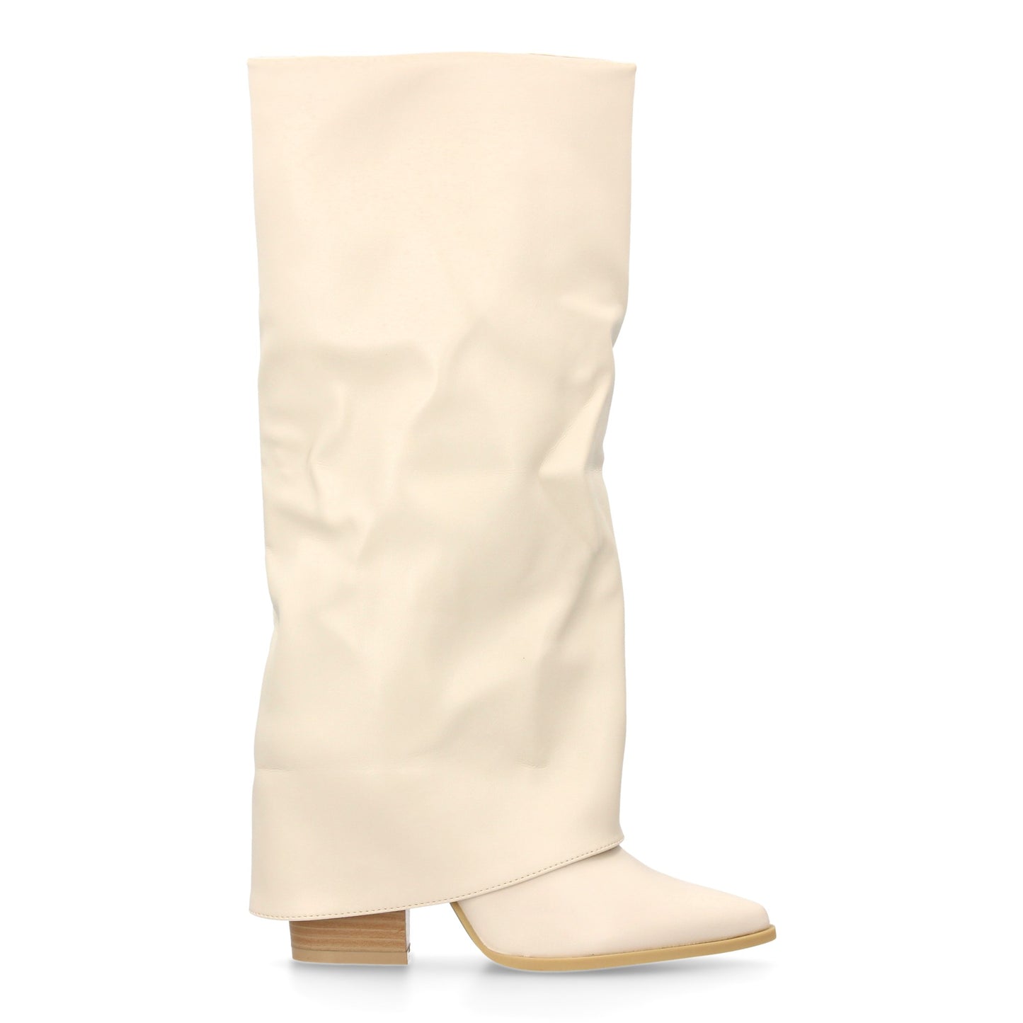 Bota alta de tacón para mujer con Diseño moderno con acabado efecto arrugado  el