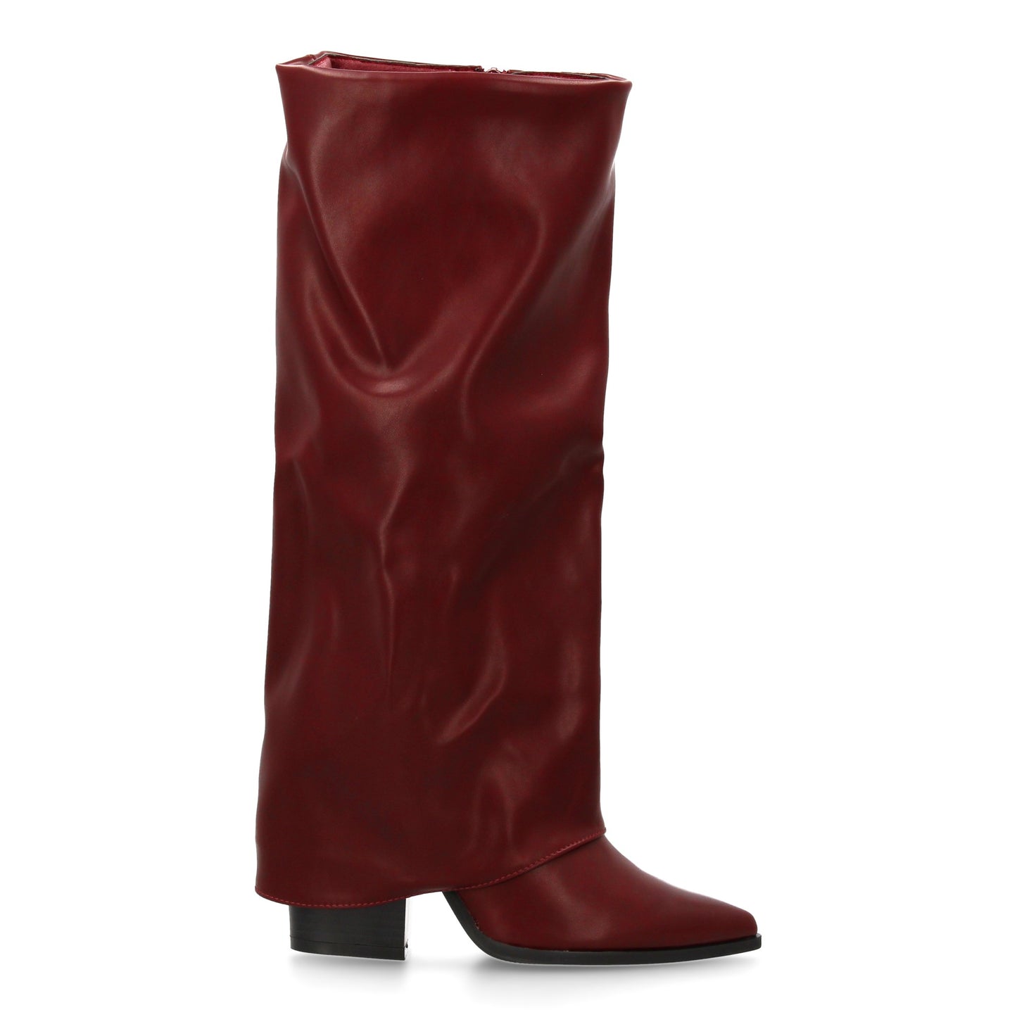 Bota alta de tacón para mujer con Diseño moderno con acabado efecto arrugado  el