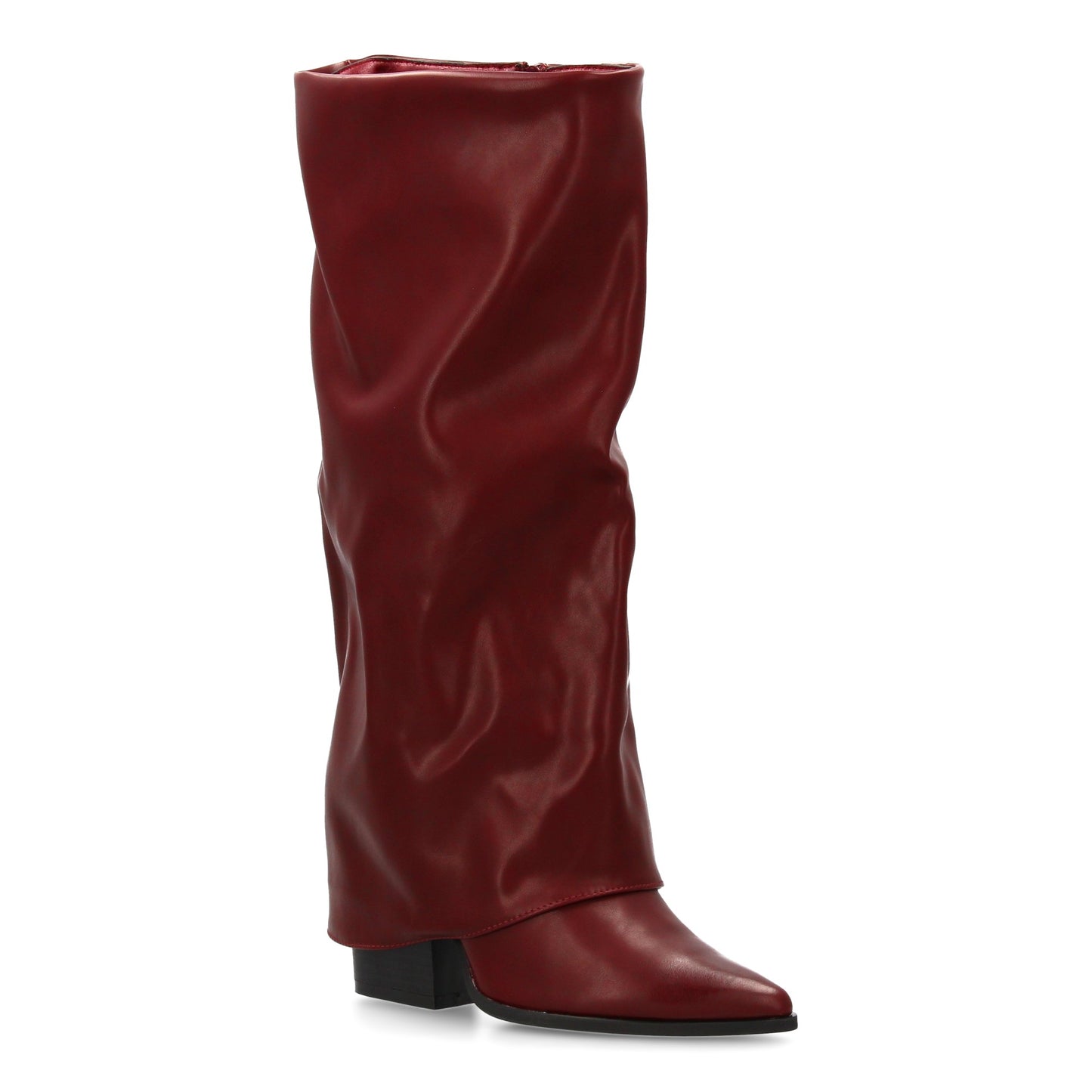 Bota alta de tacón para mujer con Diseño moderno con acabado efecto arrugado  el