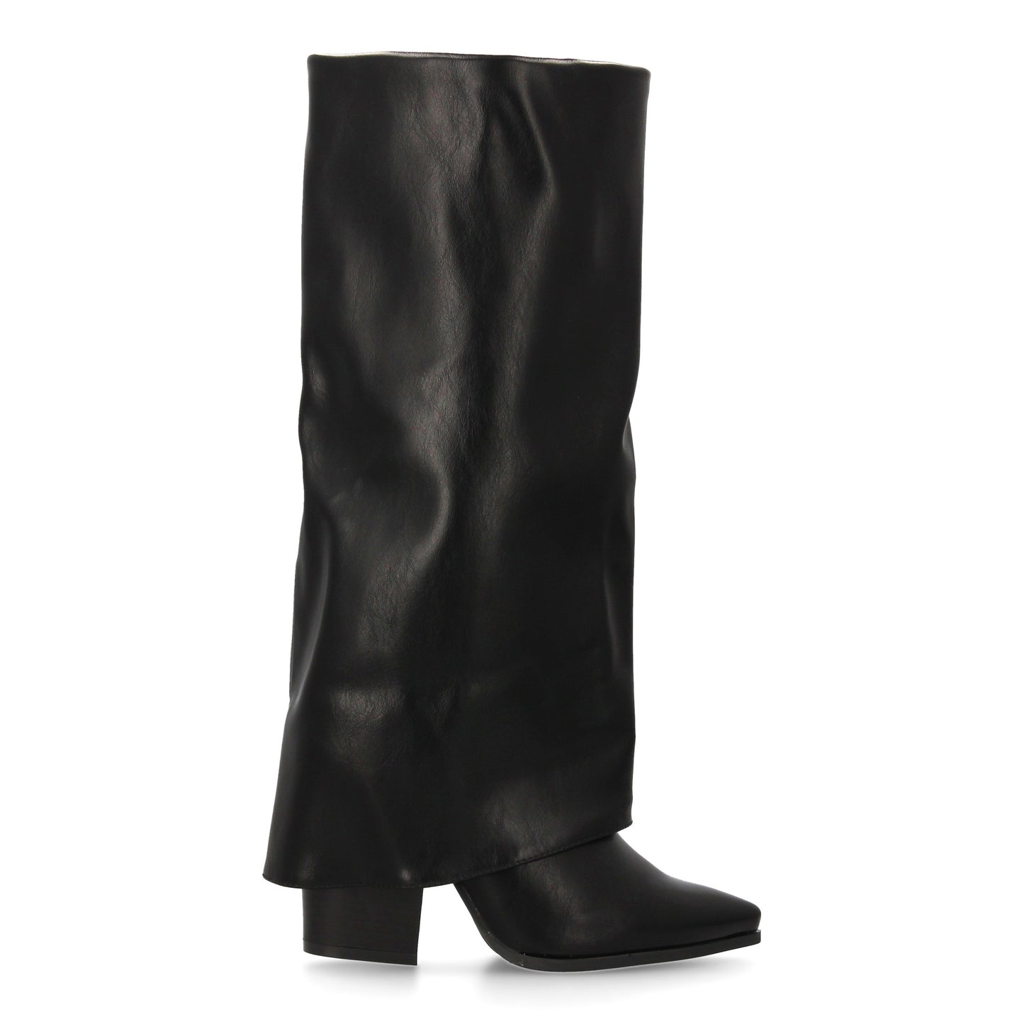 Bota alta de tacón para mujer con Diseño moderno con acabado efecto arrugado  el