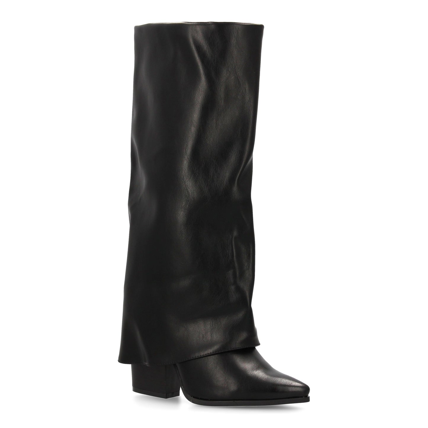 Bota alta de tacón para mujer con Diseño moderno con acabado efecto arrugado  el
