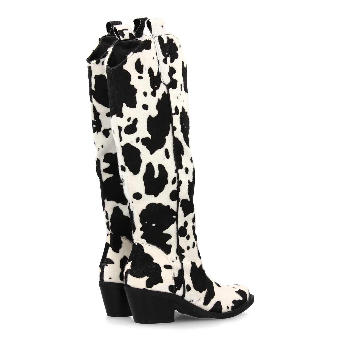 Botas altas estilo cowboy con estampado animal. Punta fina y tacón comodo  estil