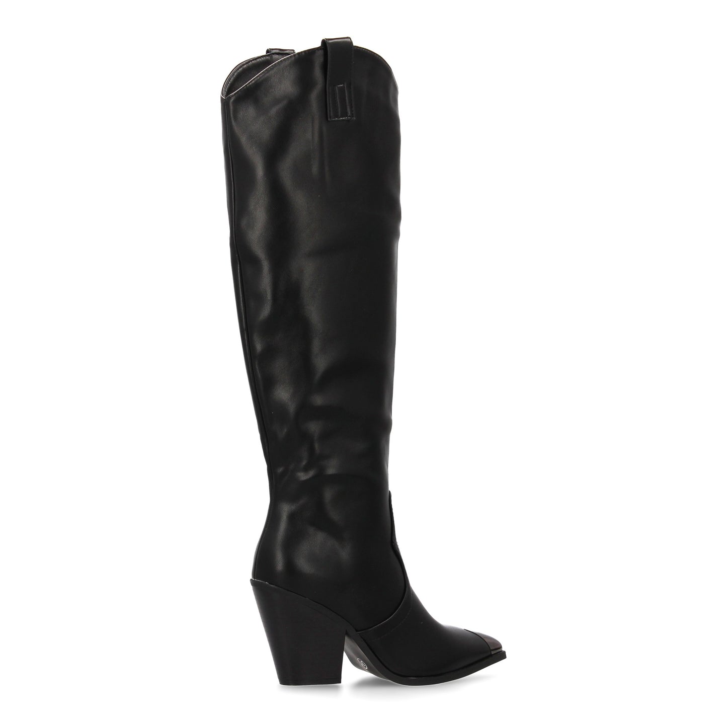 Botas altas con tacón para mujer. Diseño elegante  estampado liso  punta metálic