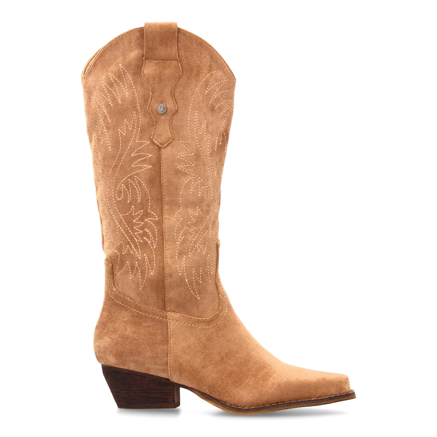 Bota Campera con tacón  Comodas  Diseño con Bordado en caña y Cierre de Cremalle