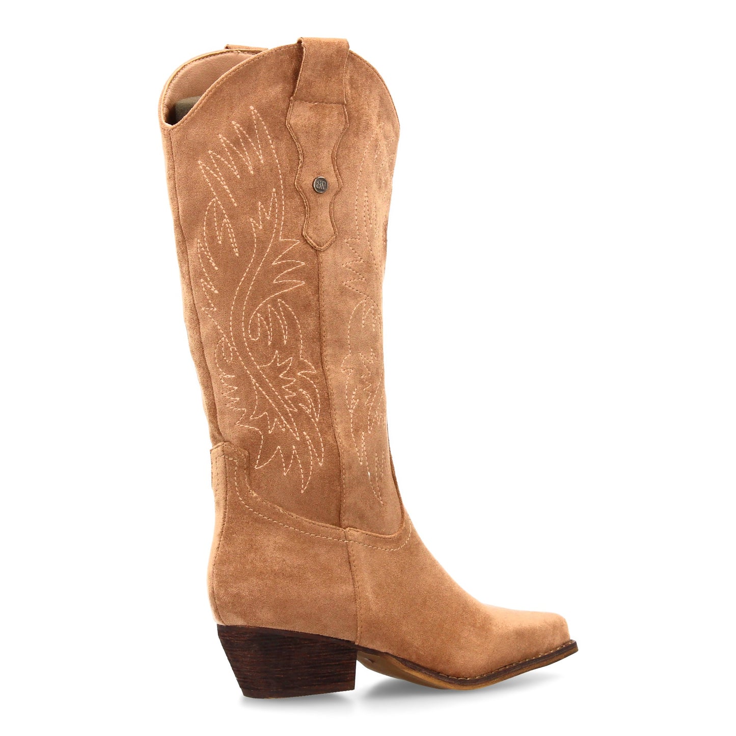 Bota Campera con tacón  Comodas  Diseño con Bordado en caña y Cierre de Cremalle