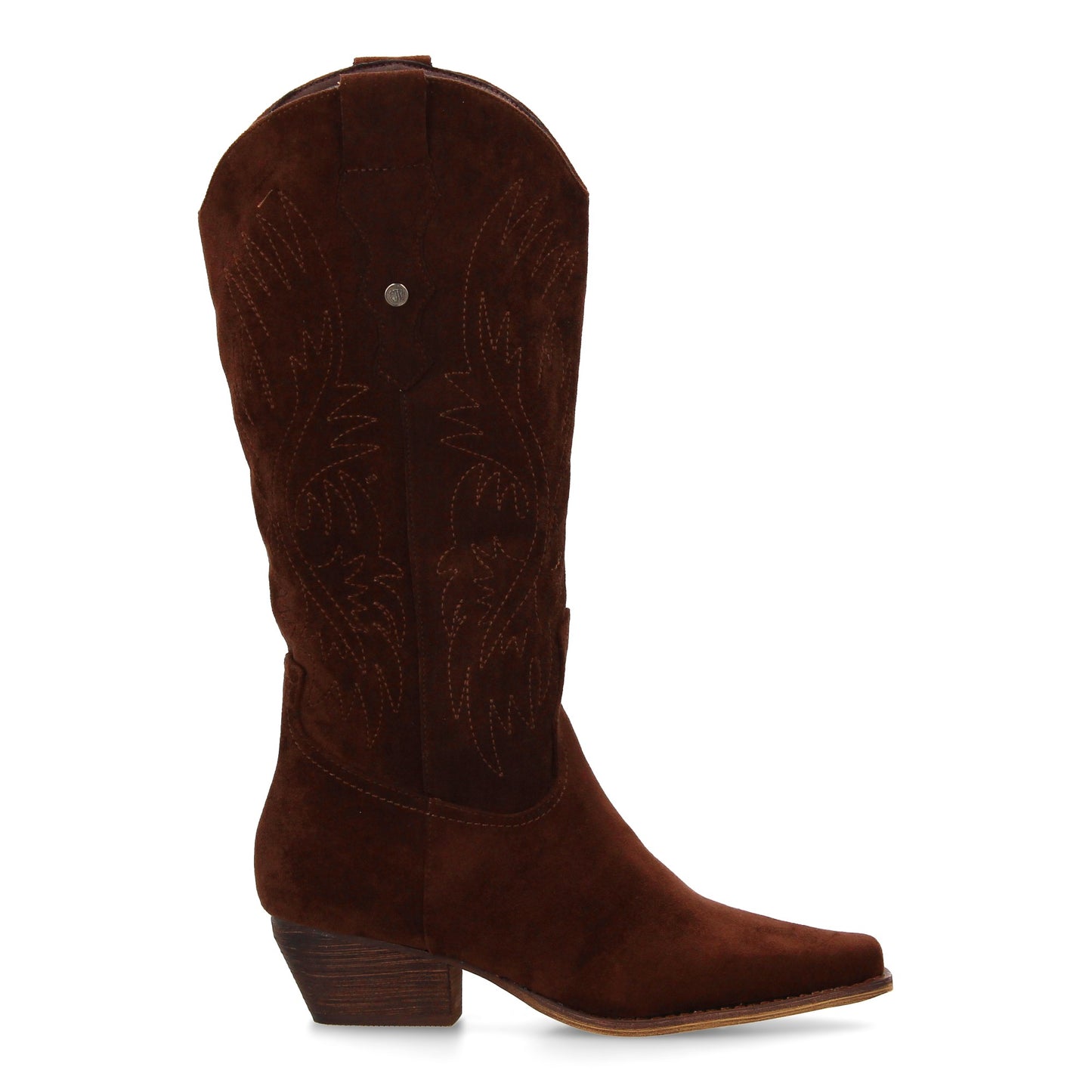 Bota Campera con tacón  Comodas  Diseño con Bordado en caña y Cierre de Cremalle