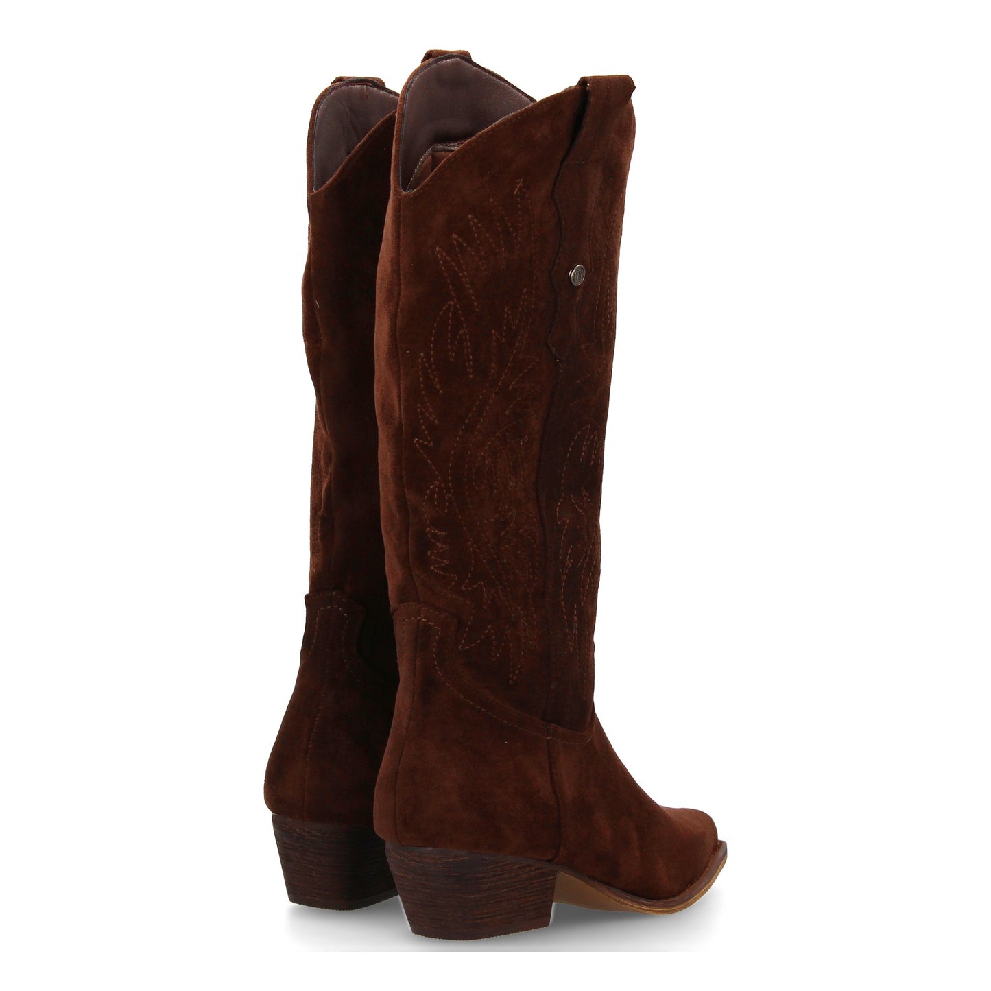 Bota Campera con tacón  Comodas  Diseño con Bordado en caña y Cierre de Cremalle
