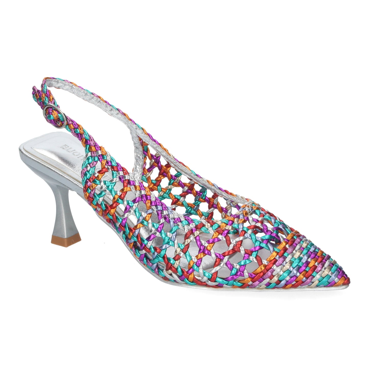 Zapato de tacón fino estilo salón de punta fina multicolor