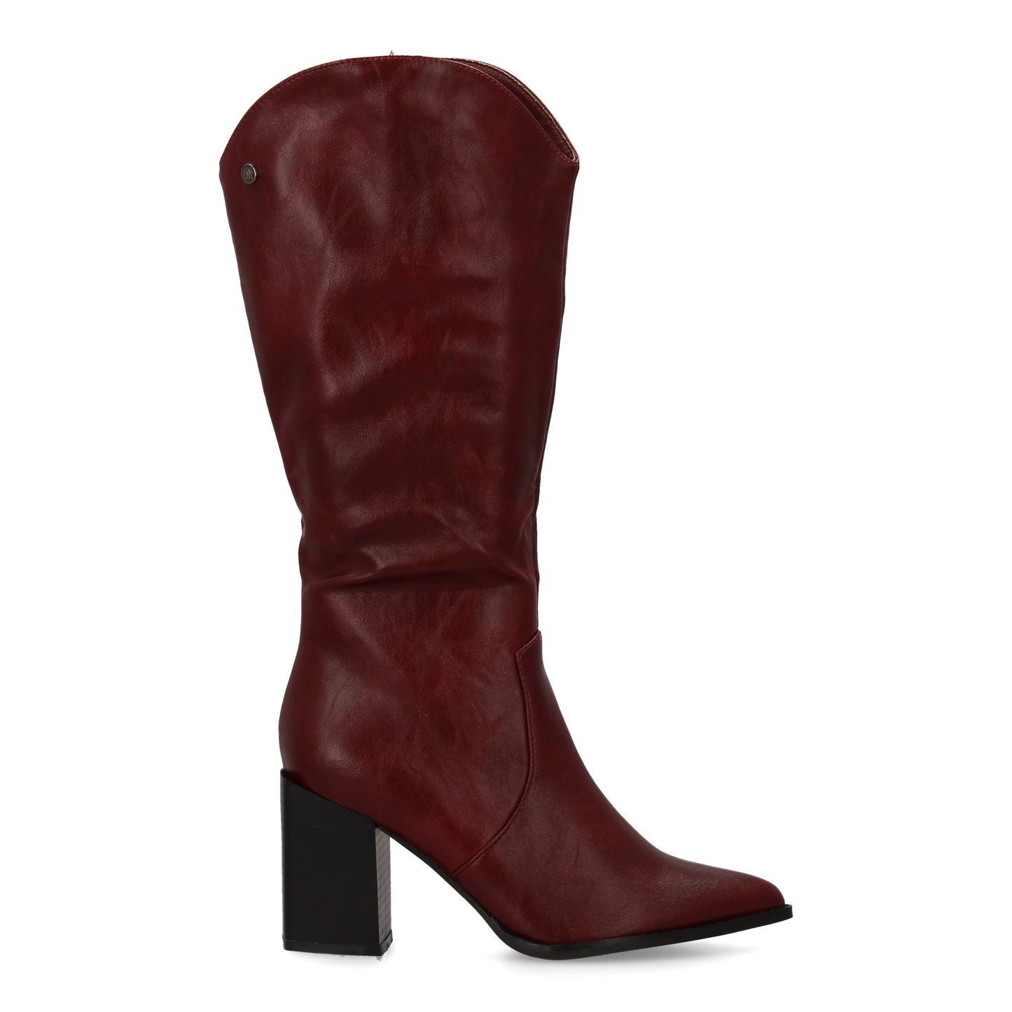 Bota con tacón para mujer con estampado liso  Diseño moderno de punta fina  Cier