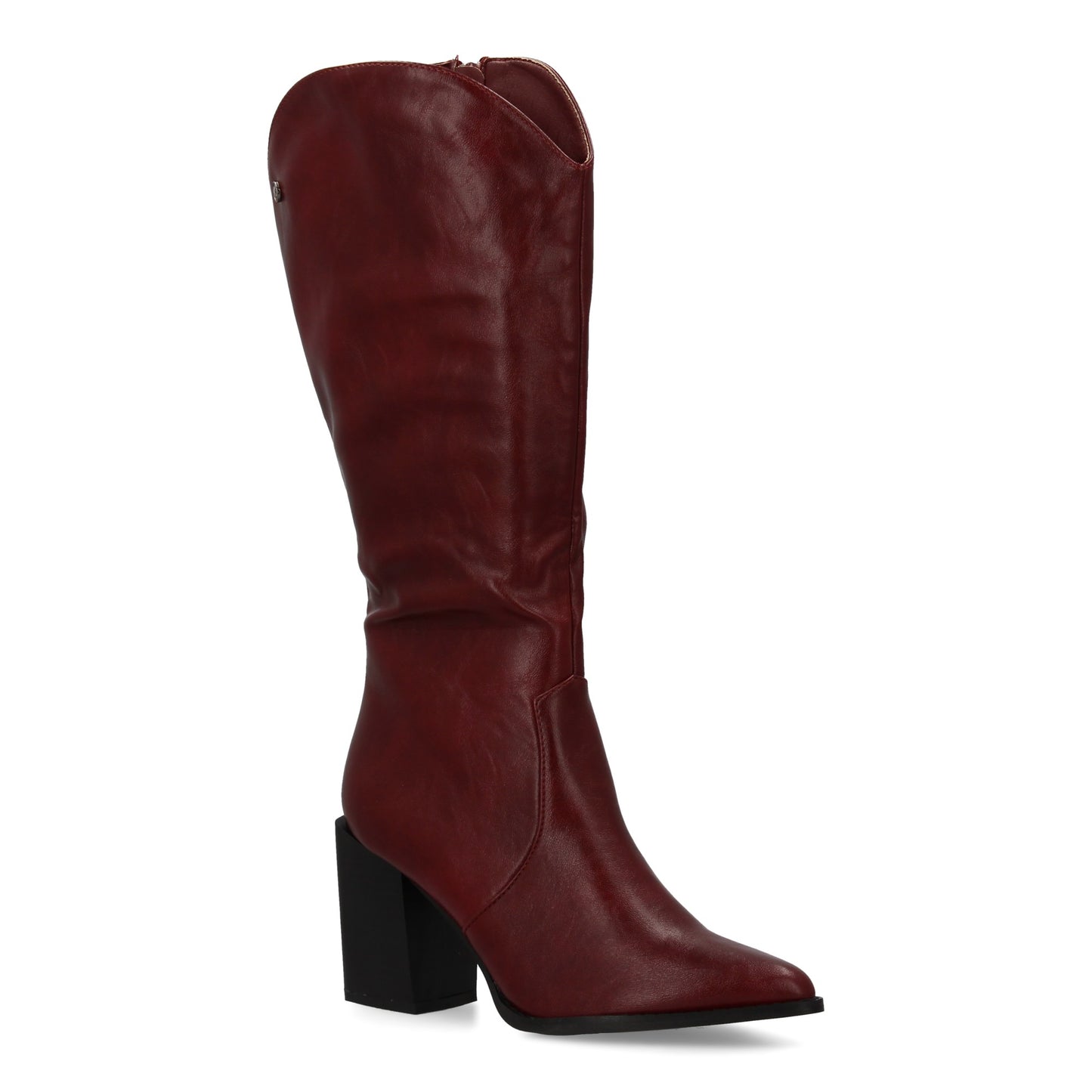 Bota con tacón para mujer con estampado liso  Diseño moderno de punta fina  Cier