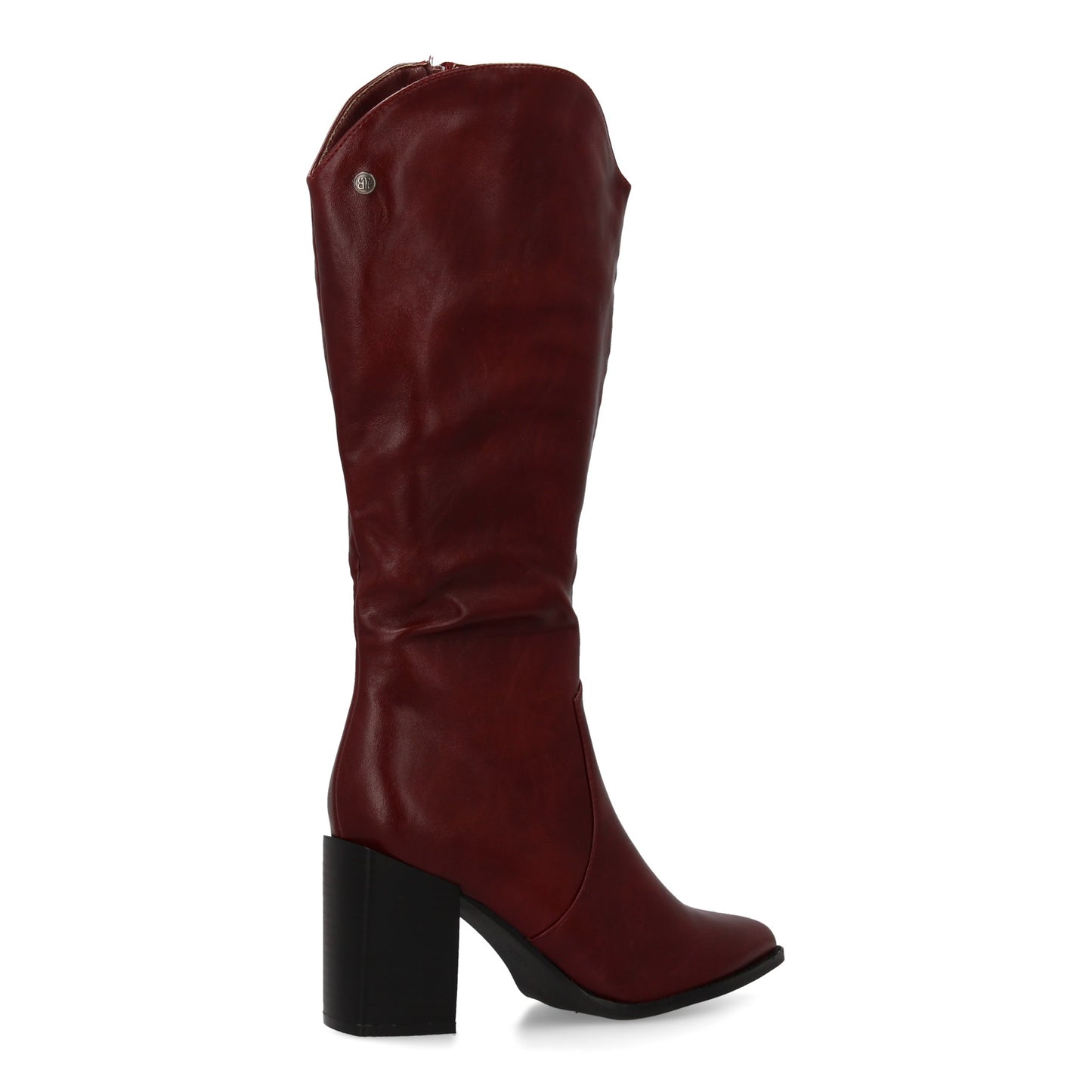 Bota con tacón para mujer con estampado liso  Diseño moderno de punta fina  Cier