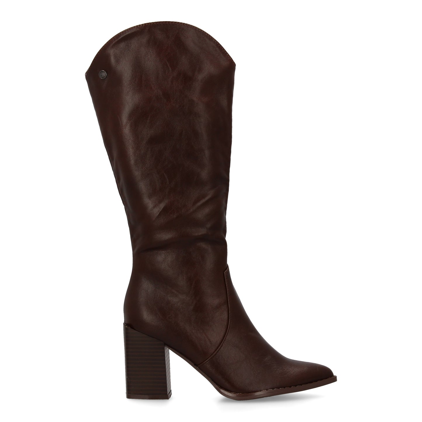 Bota con tacón para mujer con estampado liso  Diseño moderno de punta fina  Cier