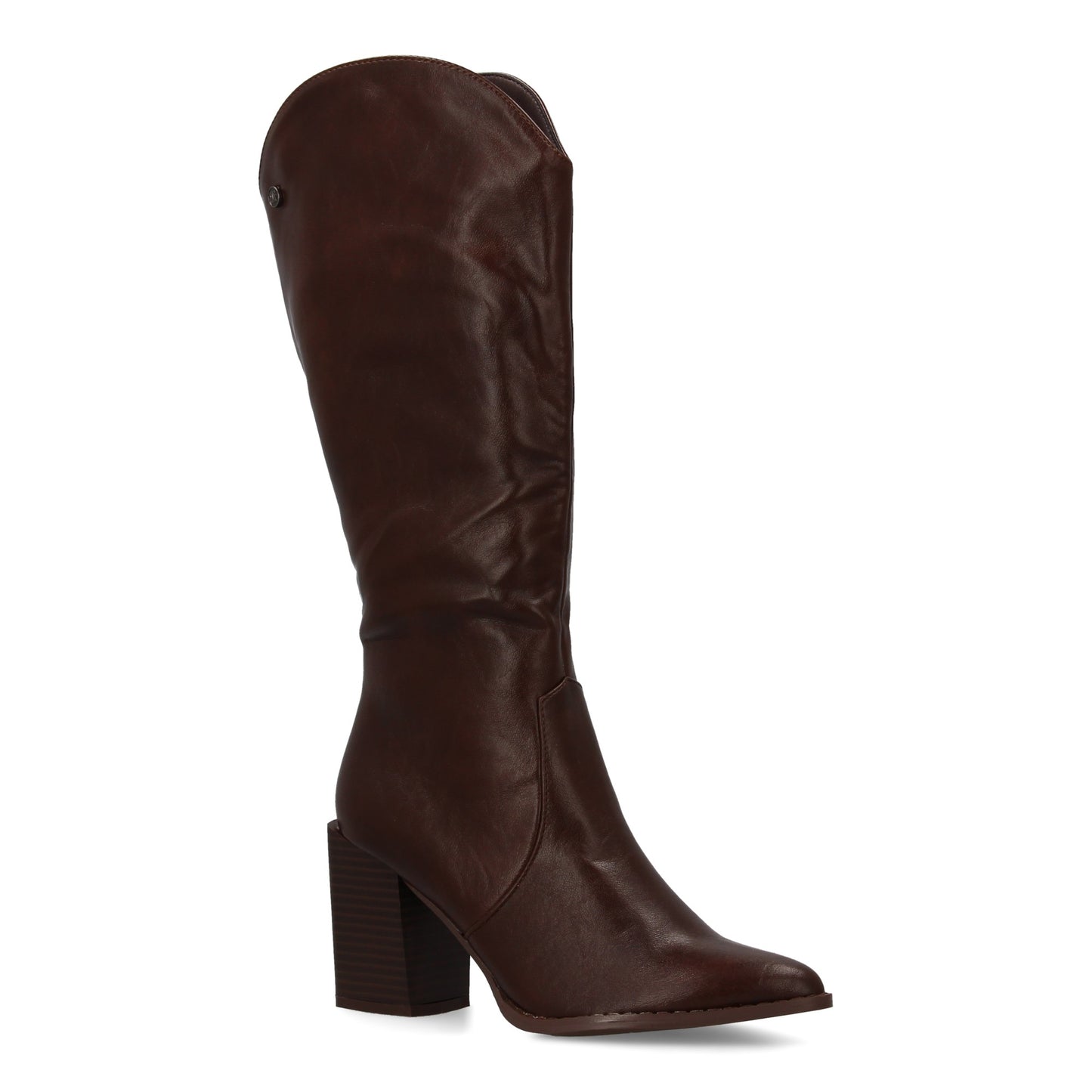 Bota con tacón para mujer con estampado liso  Diseño moderno de punta fina  Cier