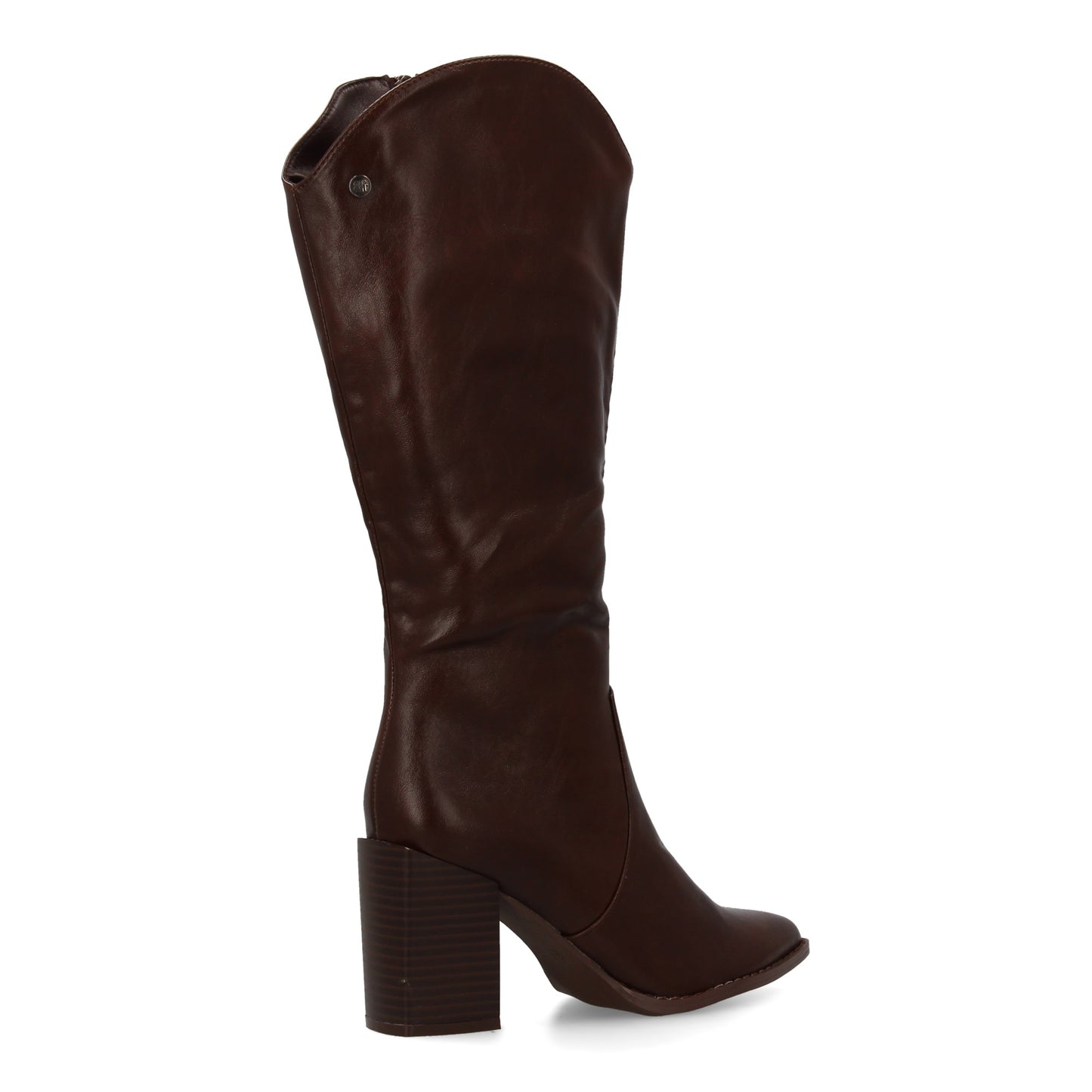 Bota con tacón para mujer con estampado liso  Diseño moderno de punta fina  Cier