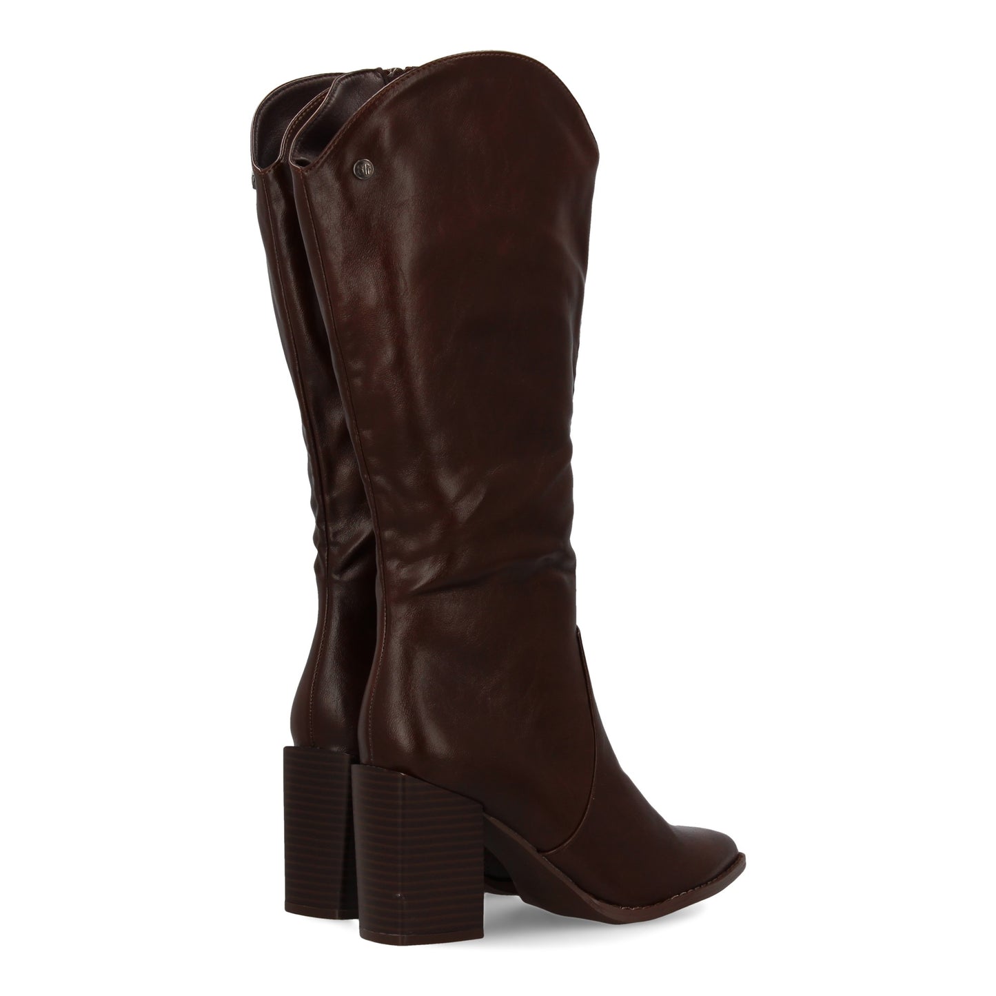 Bota con tacón para mujer con estampado liso  Diseño moderno de punta fina  Cier