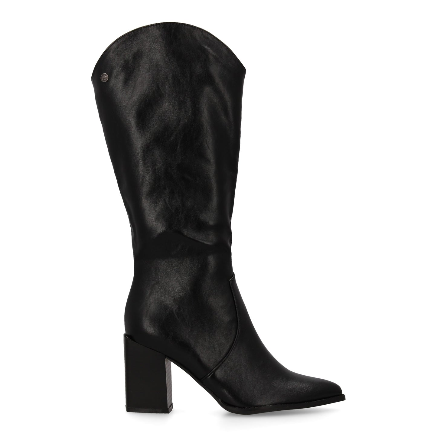 Bota con tacón para mujer con estampado liso  Diseño moderno de punta fina  Cier
