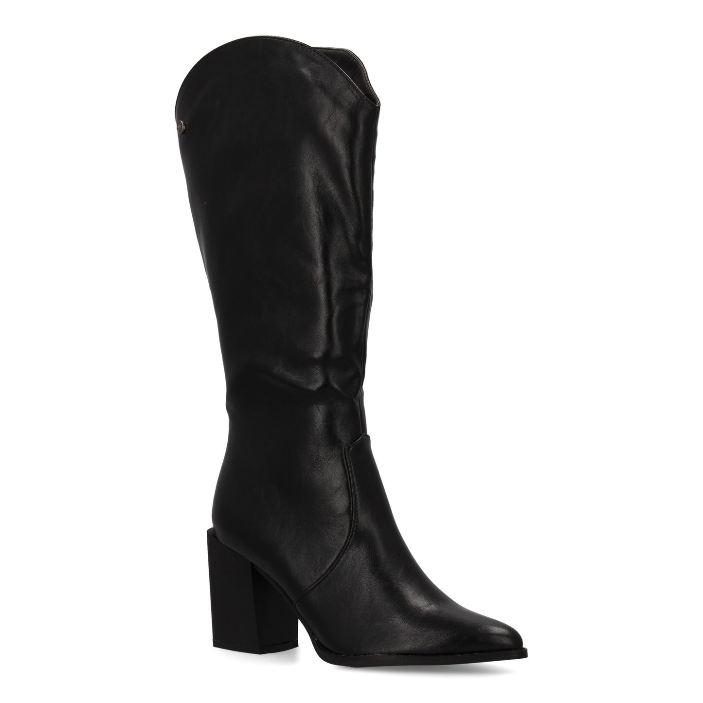 Bota con tacón para mujer con estampado liso  Diseño moderno de punta fina  Cier