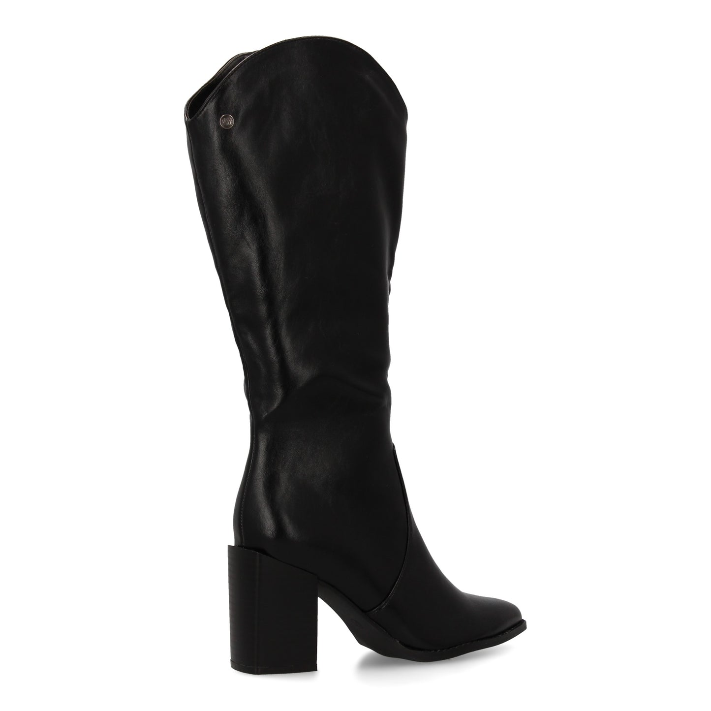 Bota con tacón para mujer con estampado liso  Diseño moderno de punta fina  Cier