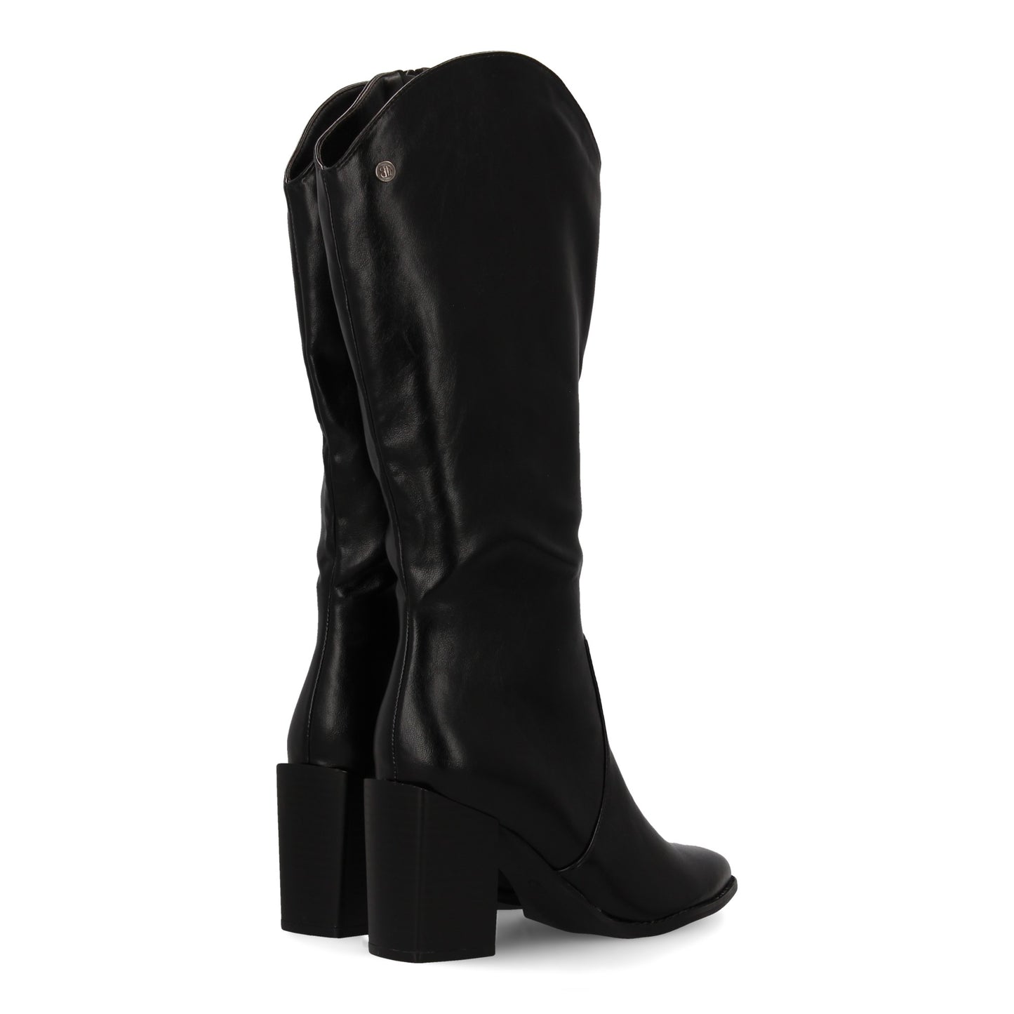 Bota con tacón para mujer con estampado liso  Diseño moderno de punta fina  Cier