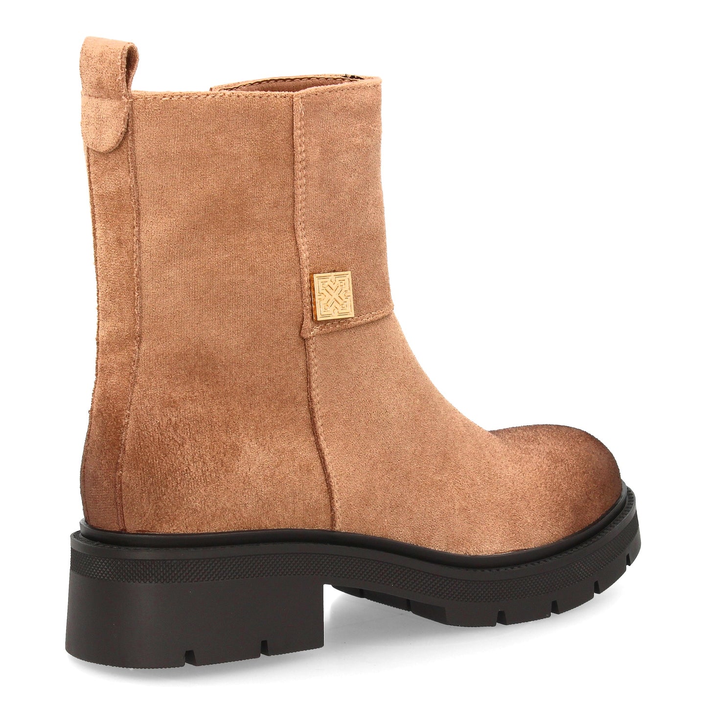 Botín moderno con estampado liso.Incorpora un adorno metálico lateral. Suel