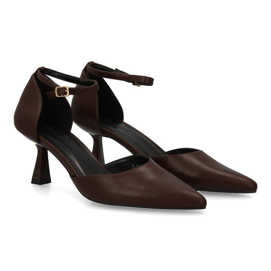 Stiletto para mujer con tacón fino. Cierre ajustable de hebilla  punta fina idea
