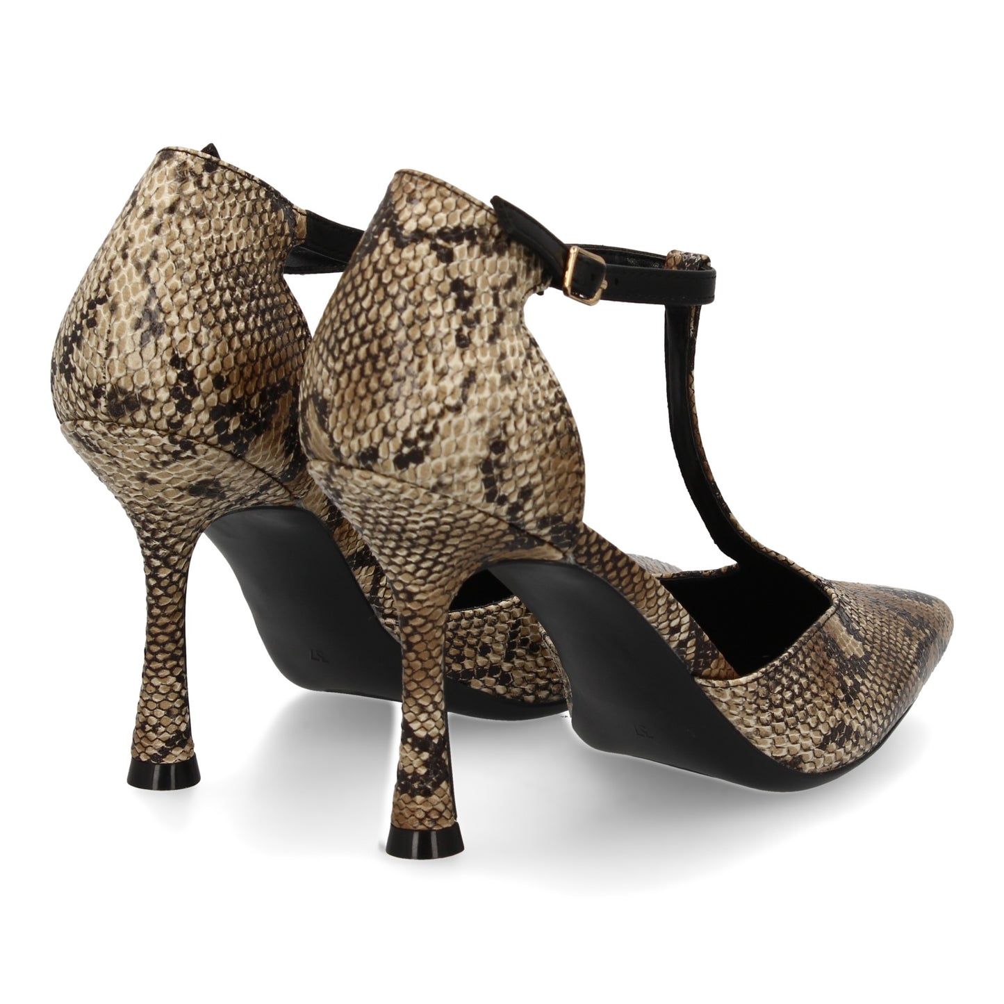 Stiletto de tacón fino con estampado animal print tipo serpiente  Diseño elegant