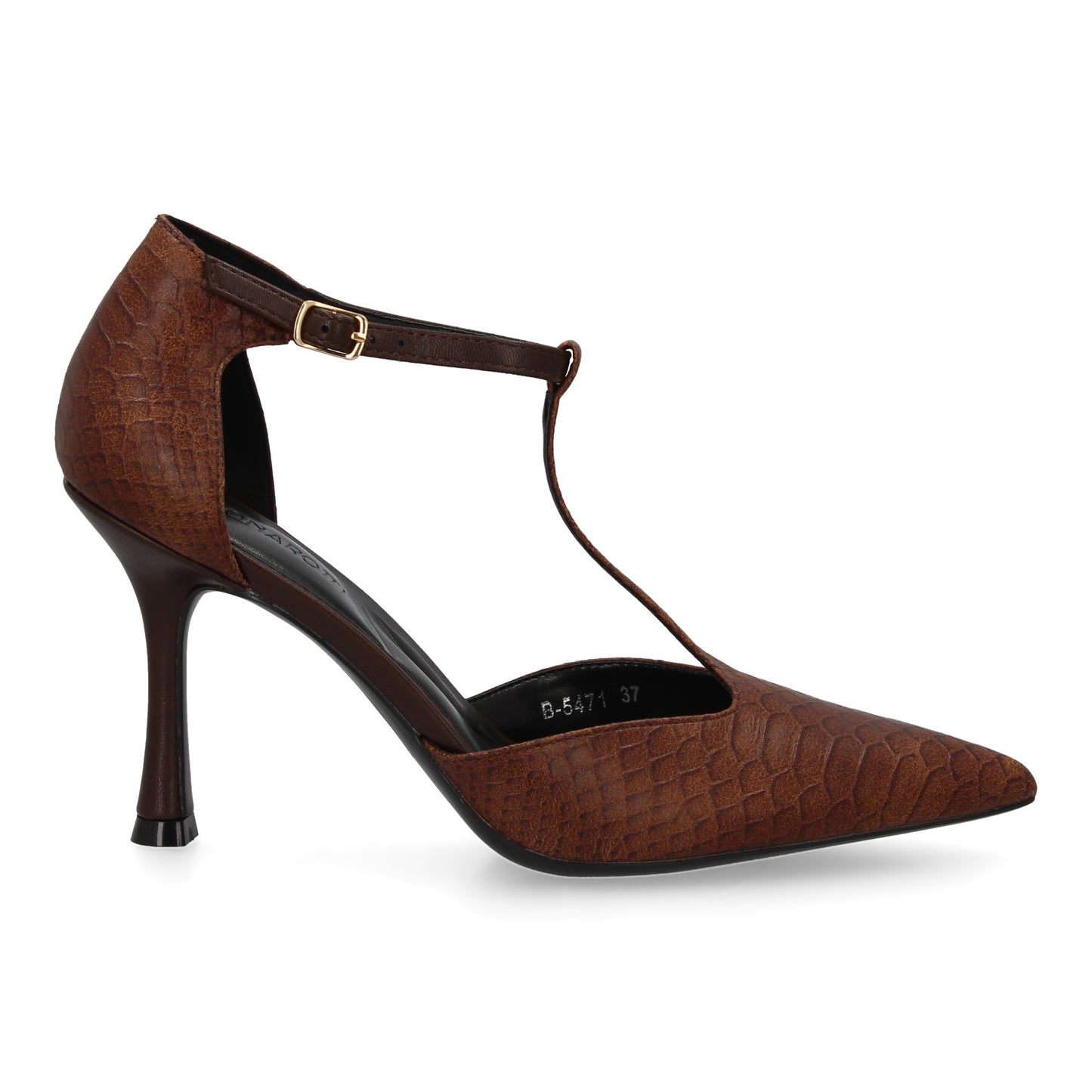 Stiletto de tacón fino con estampado animal print tipo serpiente  Diseño elegant