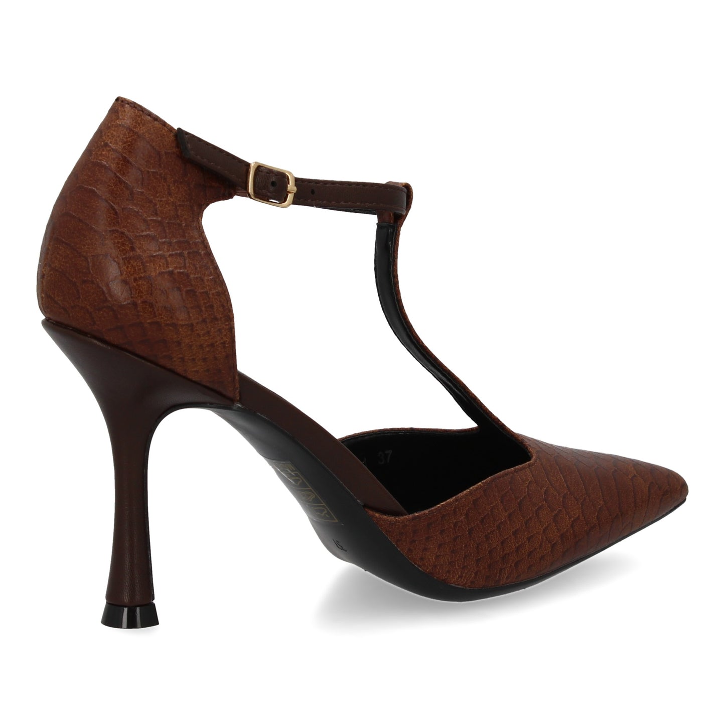 Stiletto de tacón fino con estampado animal print tipo serpiente  Diseño elegant