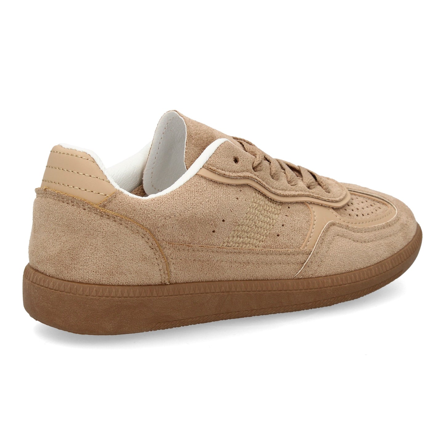 Zapatilla deportiva con diseño clásico para mujer. Textura de serraje y det