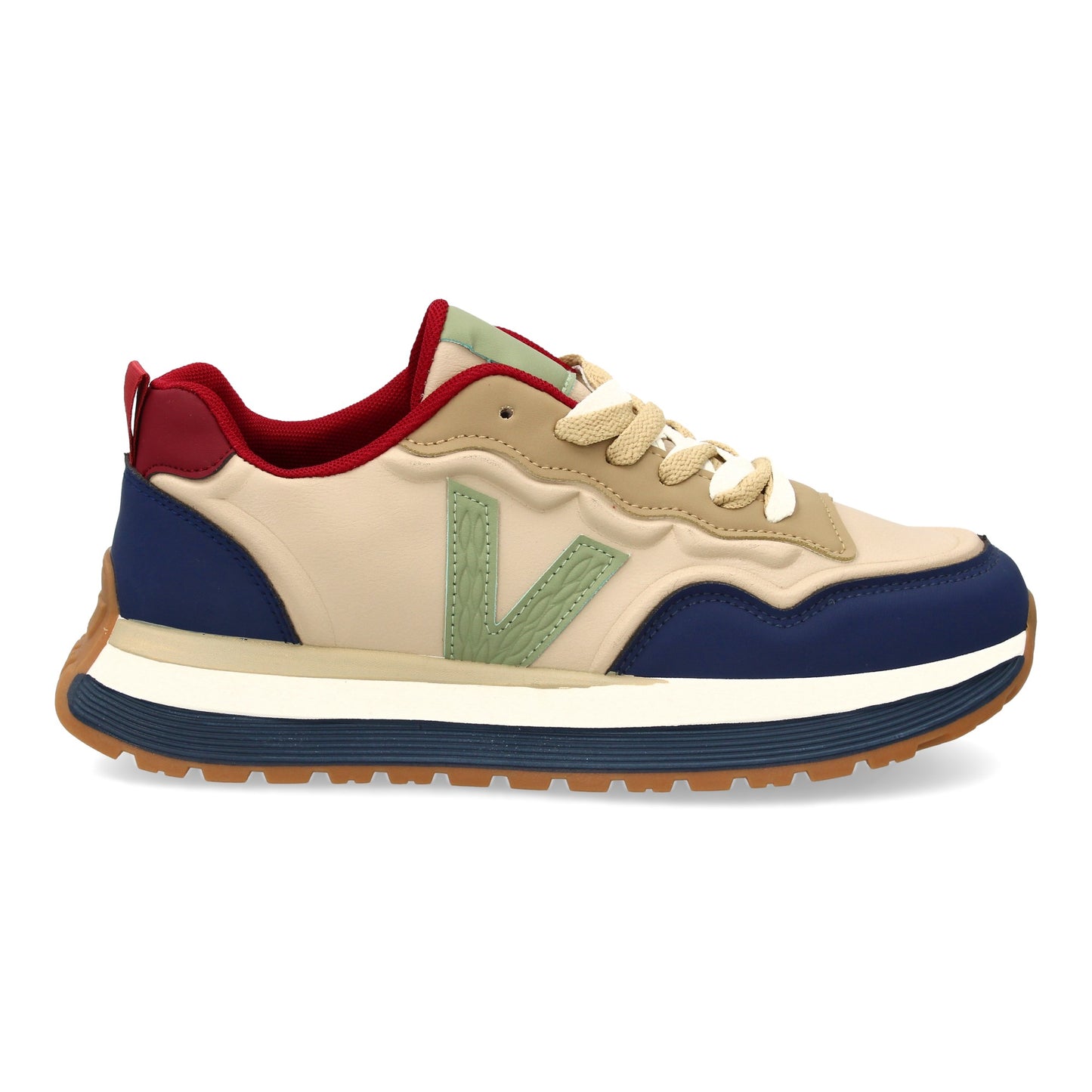Zapatilla deportiva con Diseño moderno y suela dentada. Detalles de contraste  c