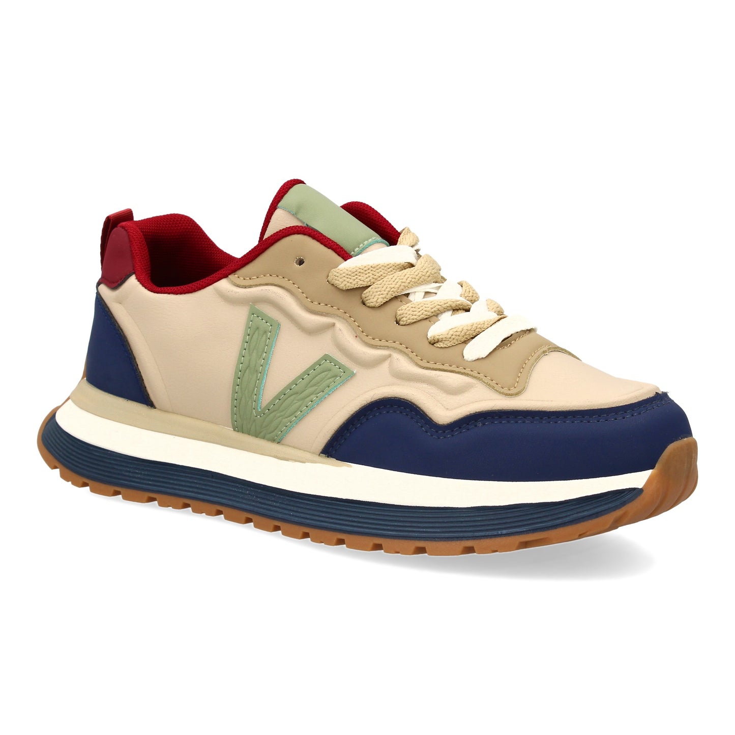 Zapatilla deportiva con Diseño moderno y suela dentada. Detalles de contraste  c