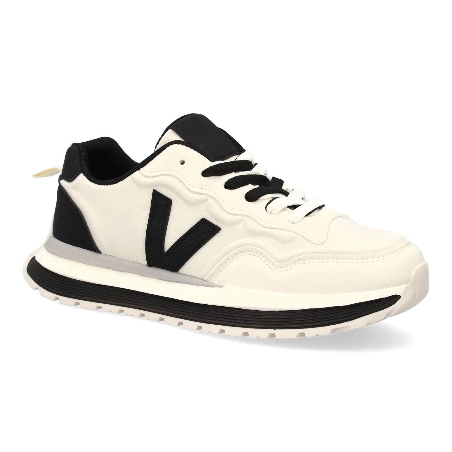 Zapatilla deportiva con Diseño moderno y suela dentada. Detalles de contraste  c