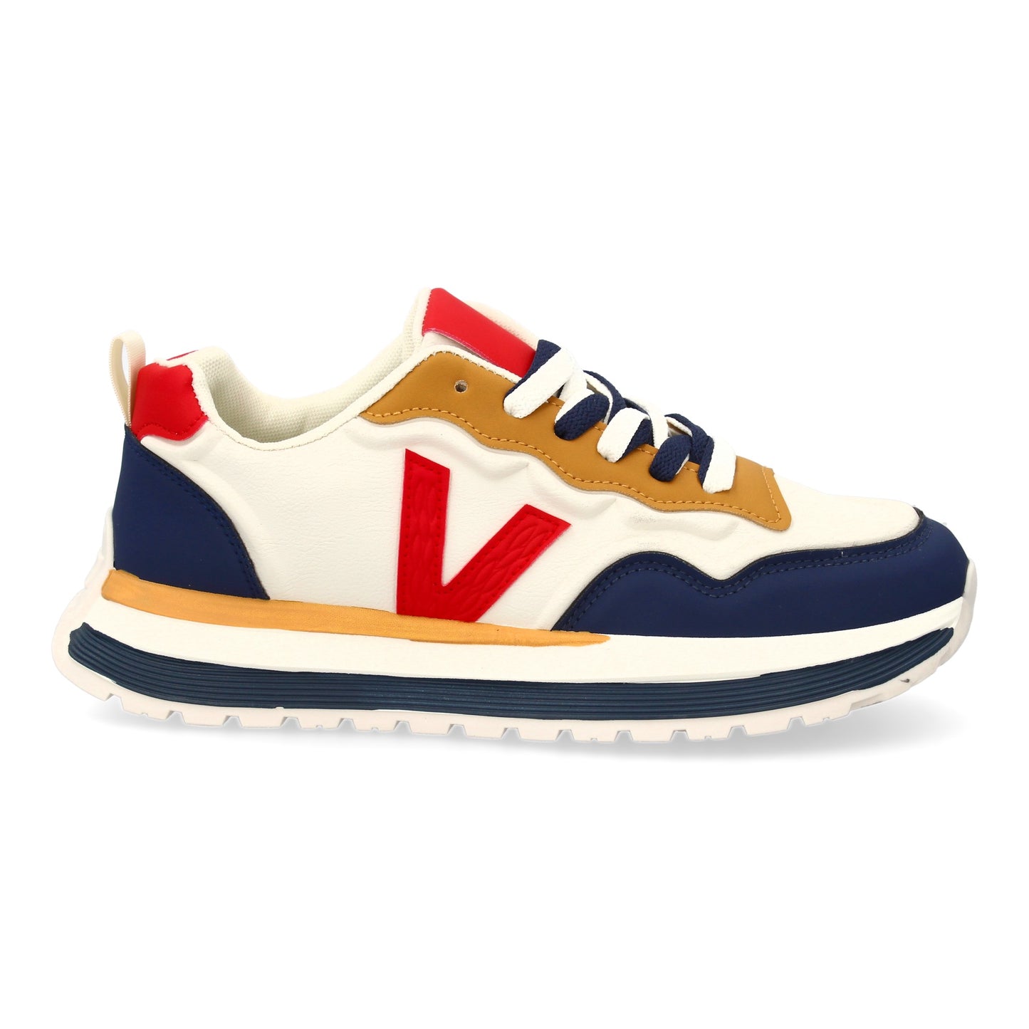 Zapatilla deportiva con Diseño moderno y suela dentada. Detalles de contraste  c