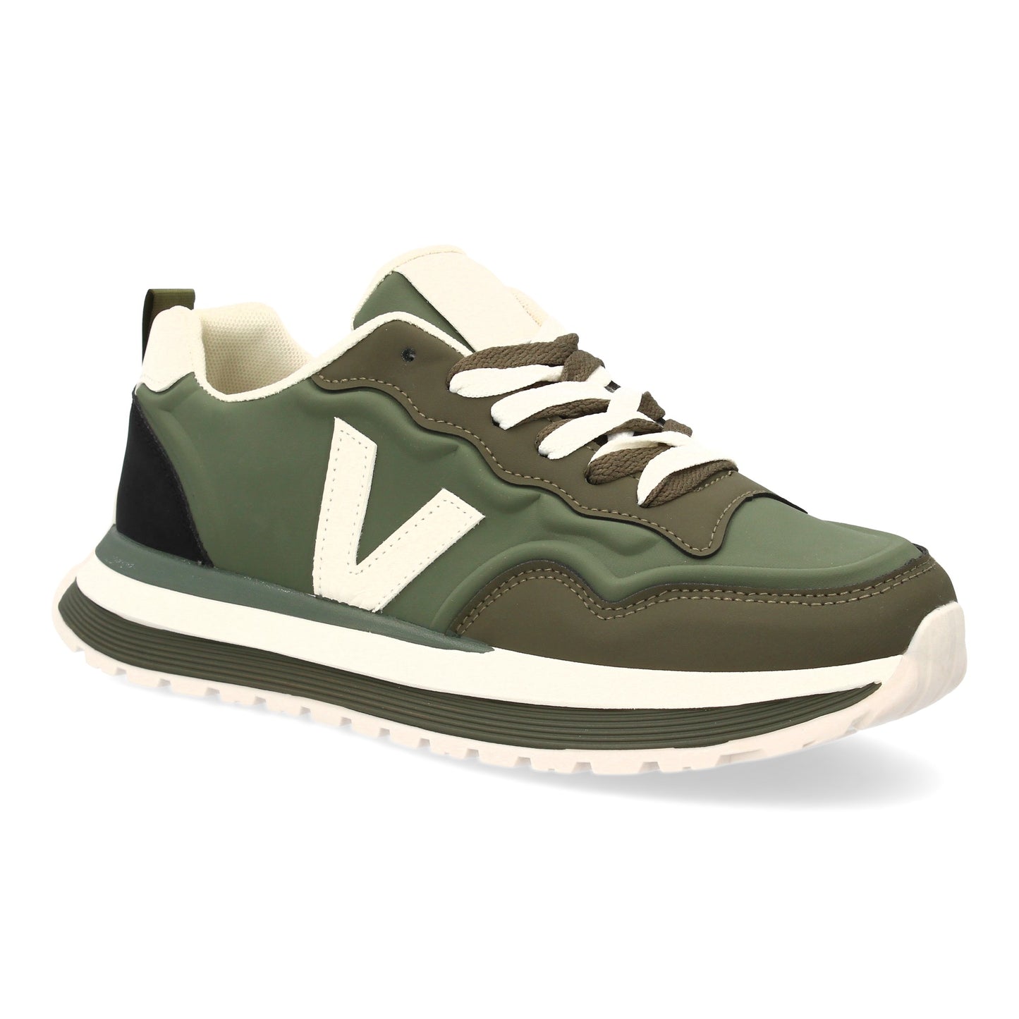 Zapatilla deportiva con Diseño moderno y suela dentada. Detalles de contraste  c
