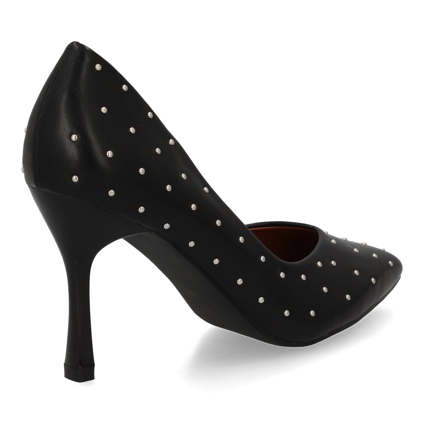 Zapato de salón para mujer con tacón fino y alto. Estampado liso sin cierre. Con